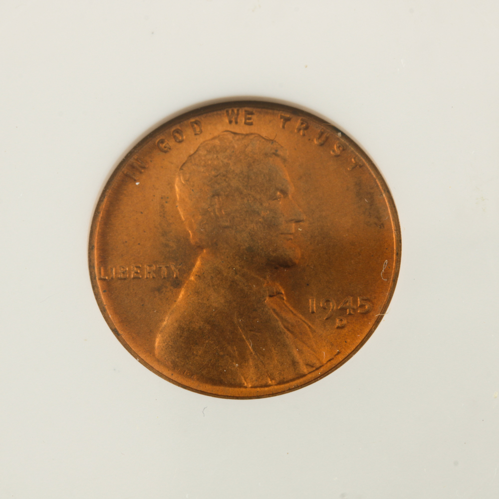 Five Encapsulated Wheat Cents