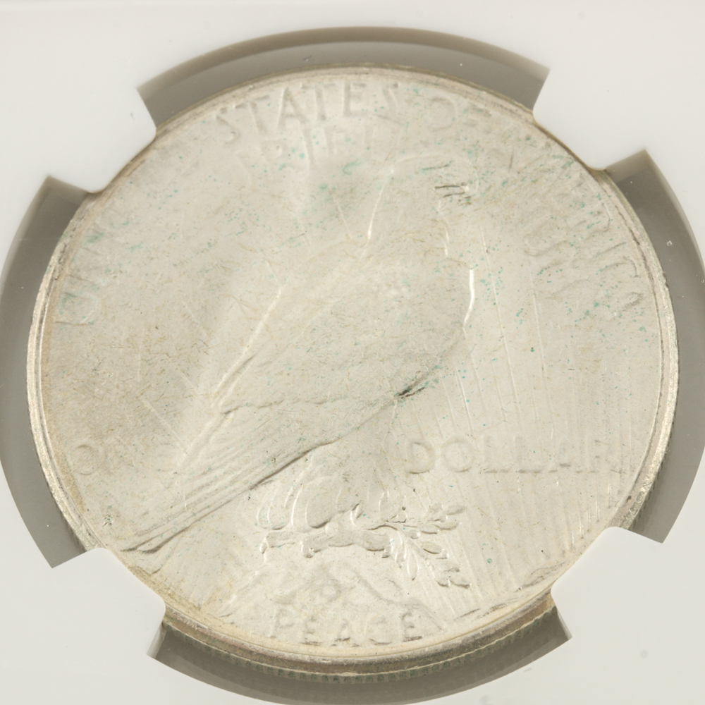 Encapsulated and Graded MS63 (by NGC) 1922 S Peace Silver Dollar