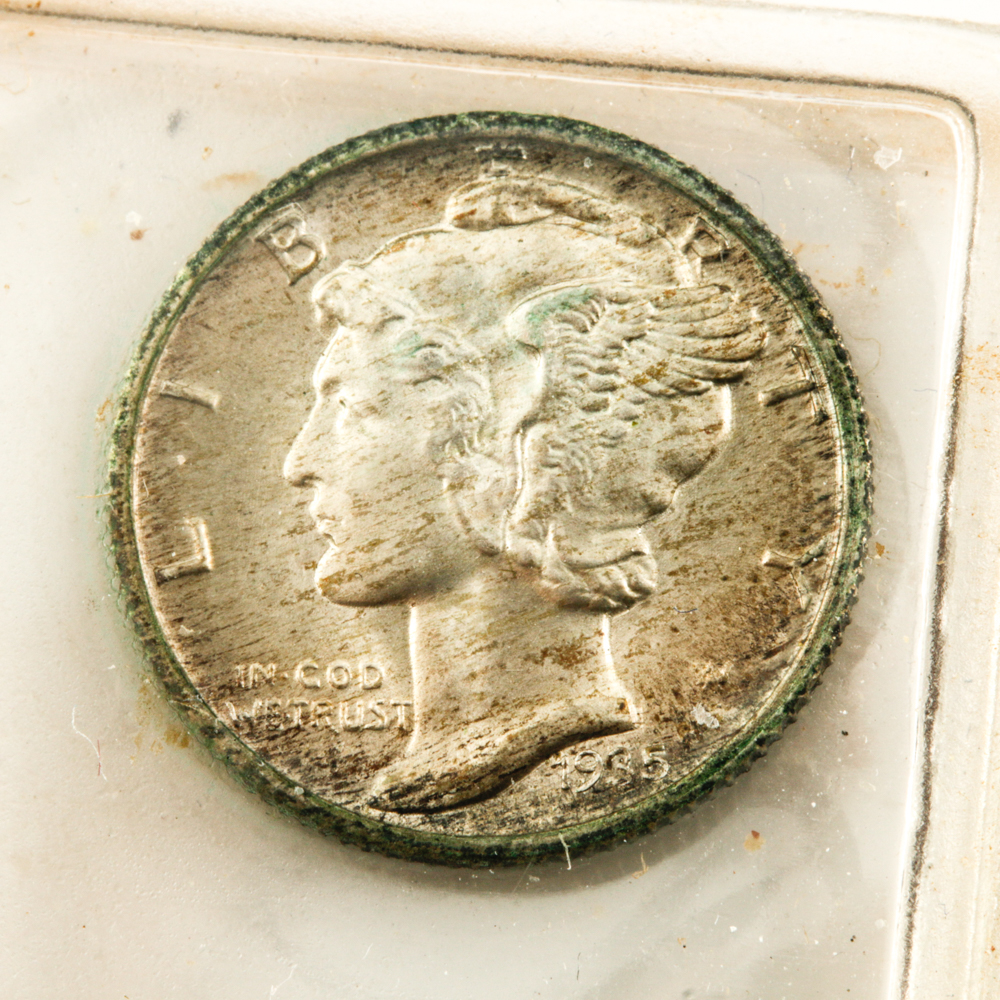 1935, 1943-1945 Mercury Dimes