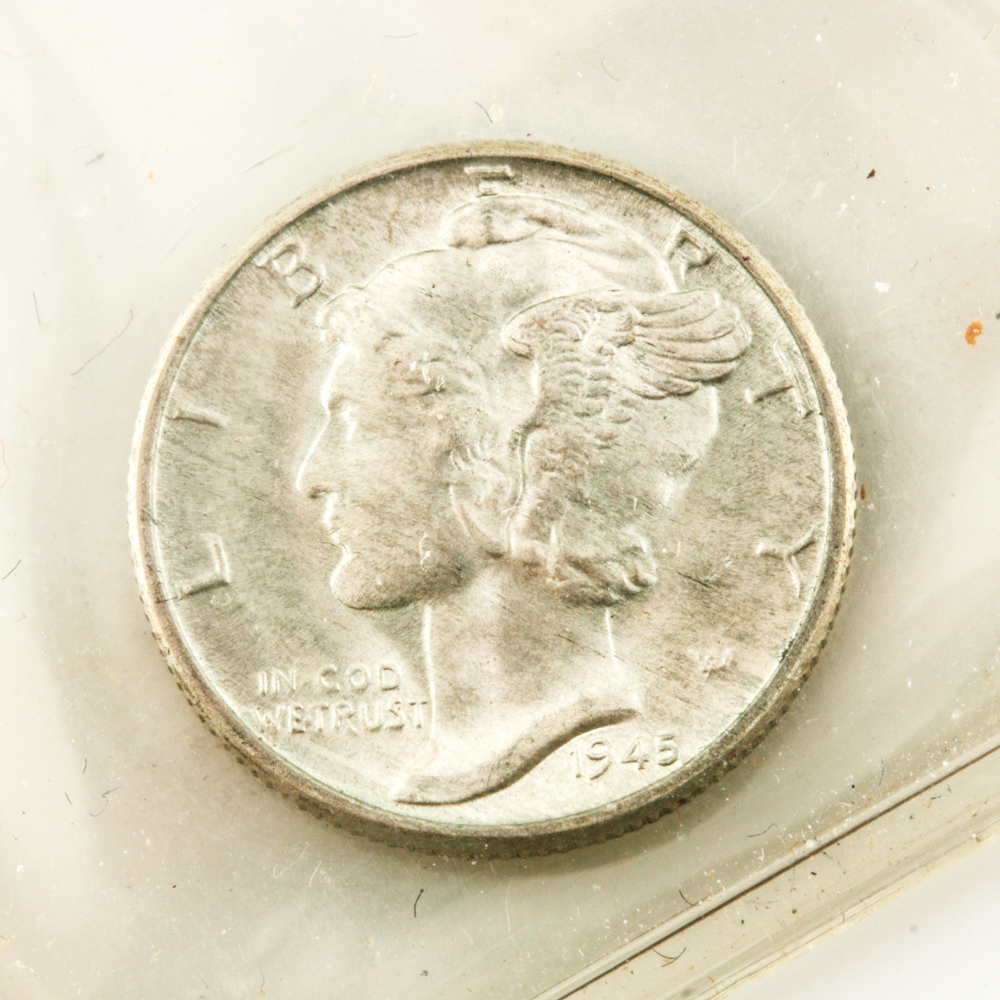 1935, 1943-1945 Mercury Dimes