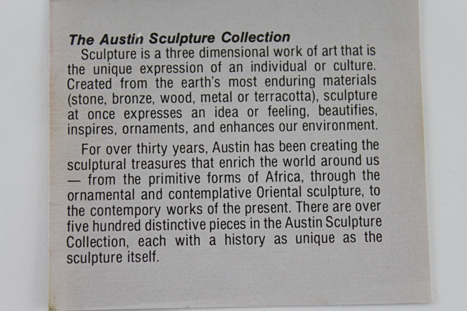 Yashima Gakutei Plaster Sculpture For Austin Sculpture