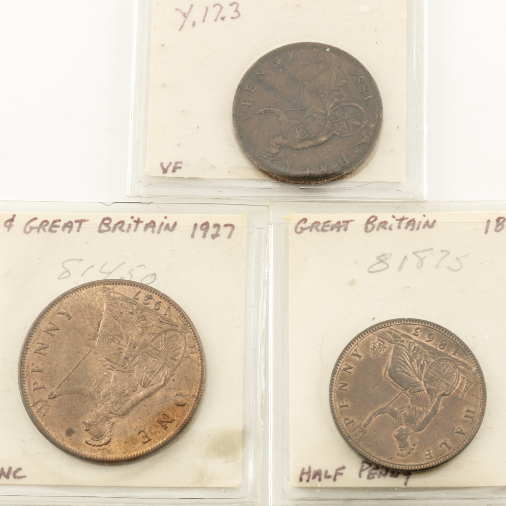 Fifteen Vintage Foreign Coins