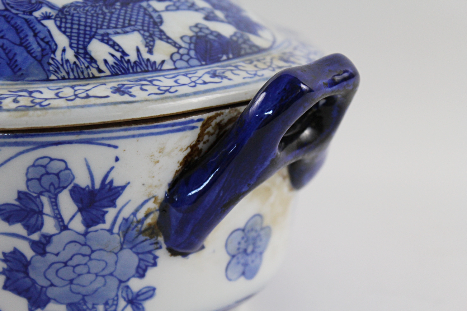 Vintage Blue and White Covered Dish