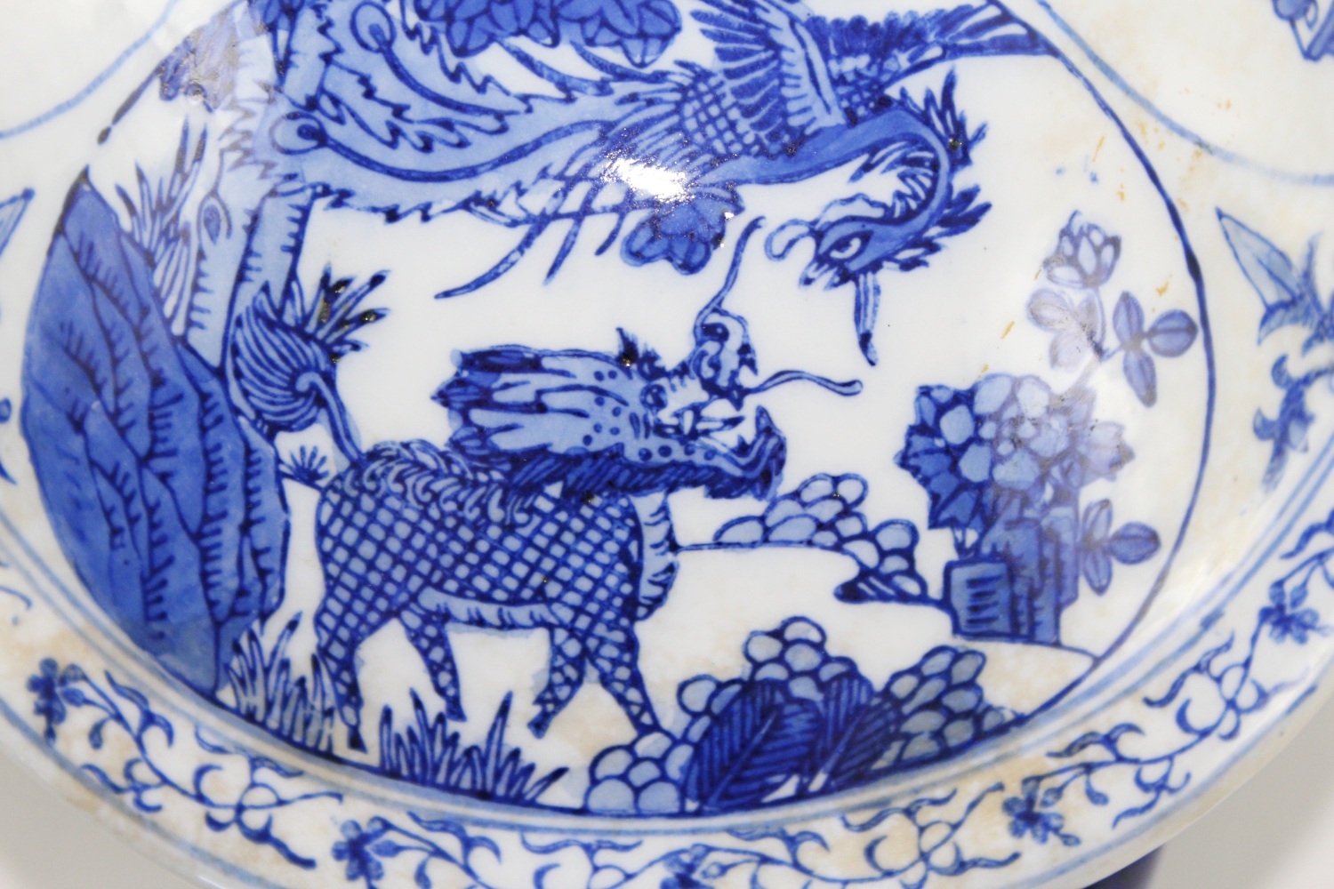 Vintage Blue and White Covered Dish