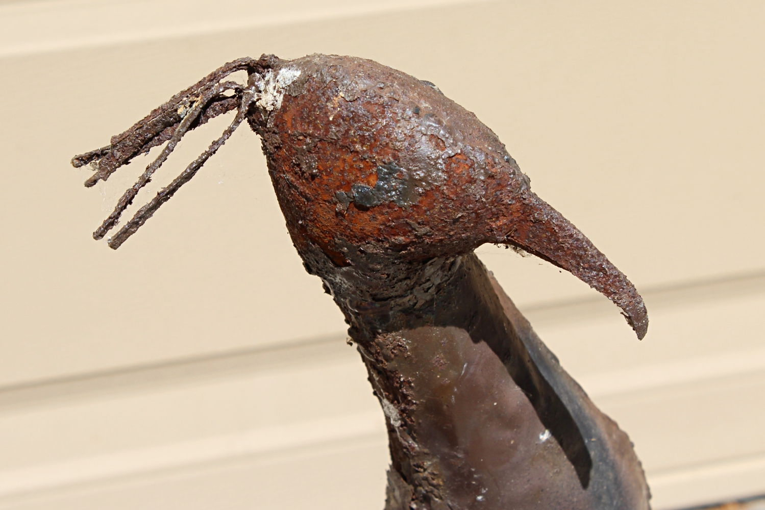 Peacock and Peahen Metal Sculptures