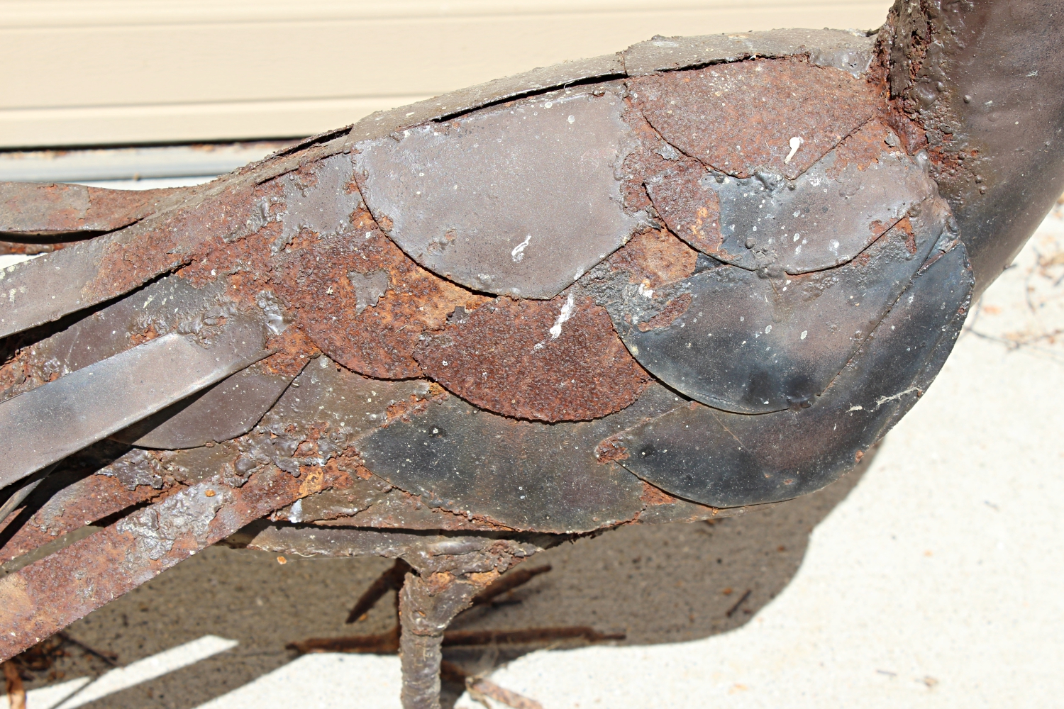 Peacock and Peahen Metal Sculptures