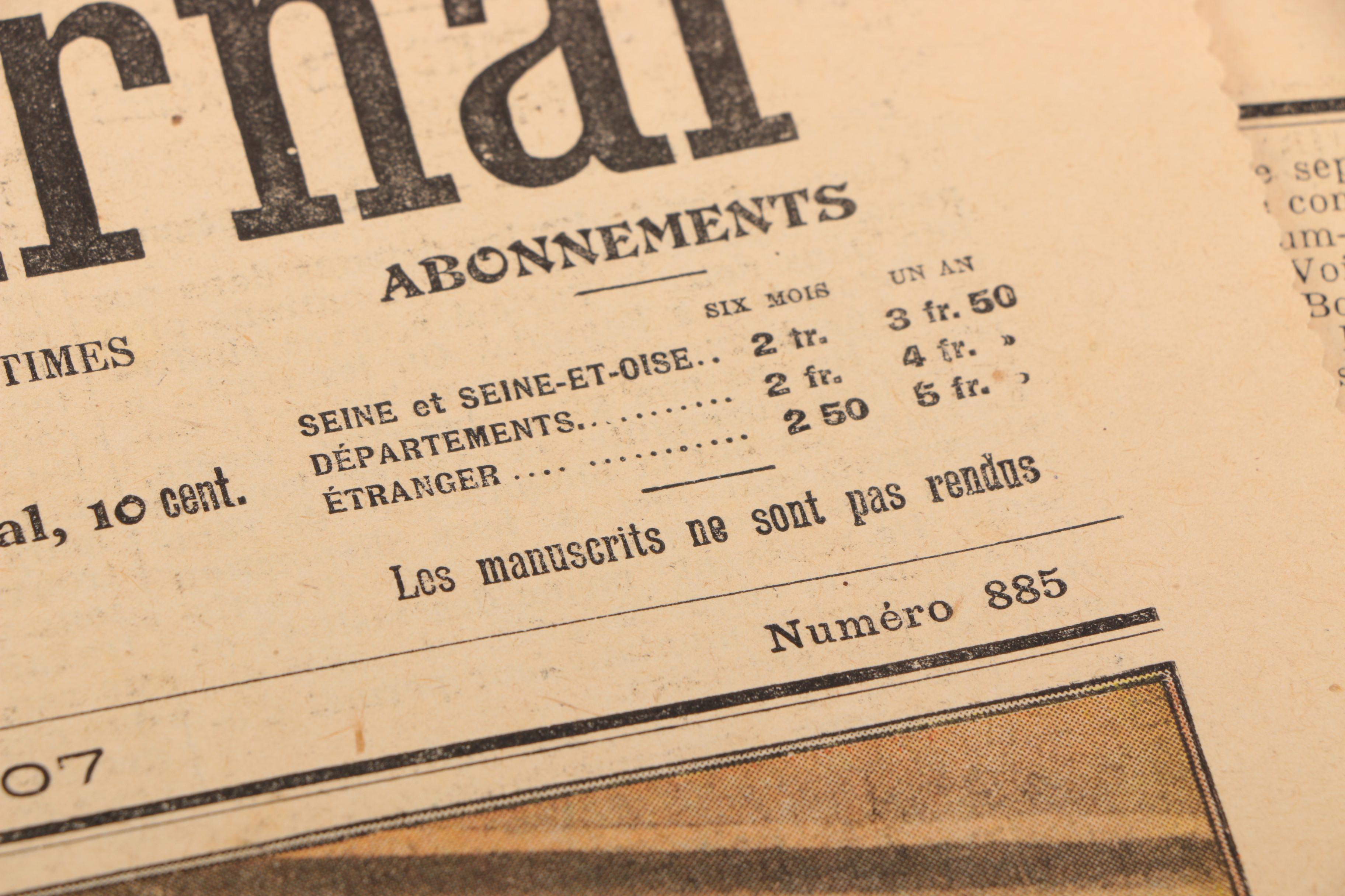 November 3, 1907 Issue of "Le Petit Journal"