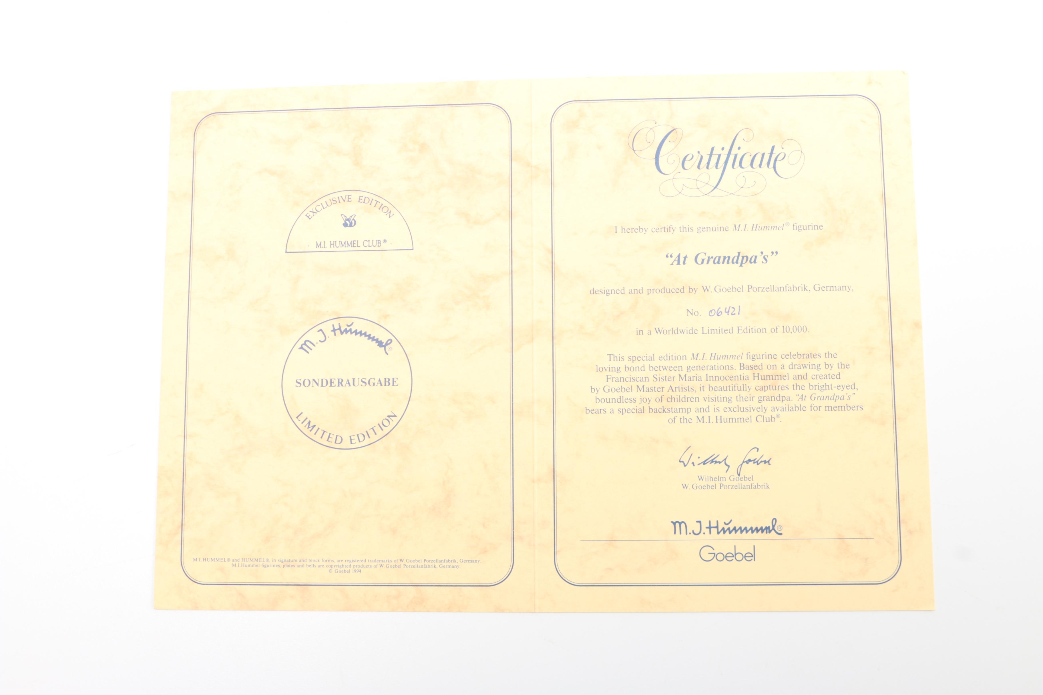 Hummel "At Grandpa's" Figurine