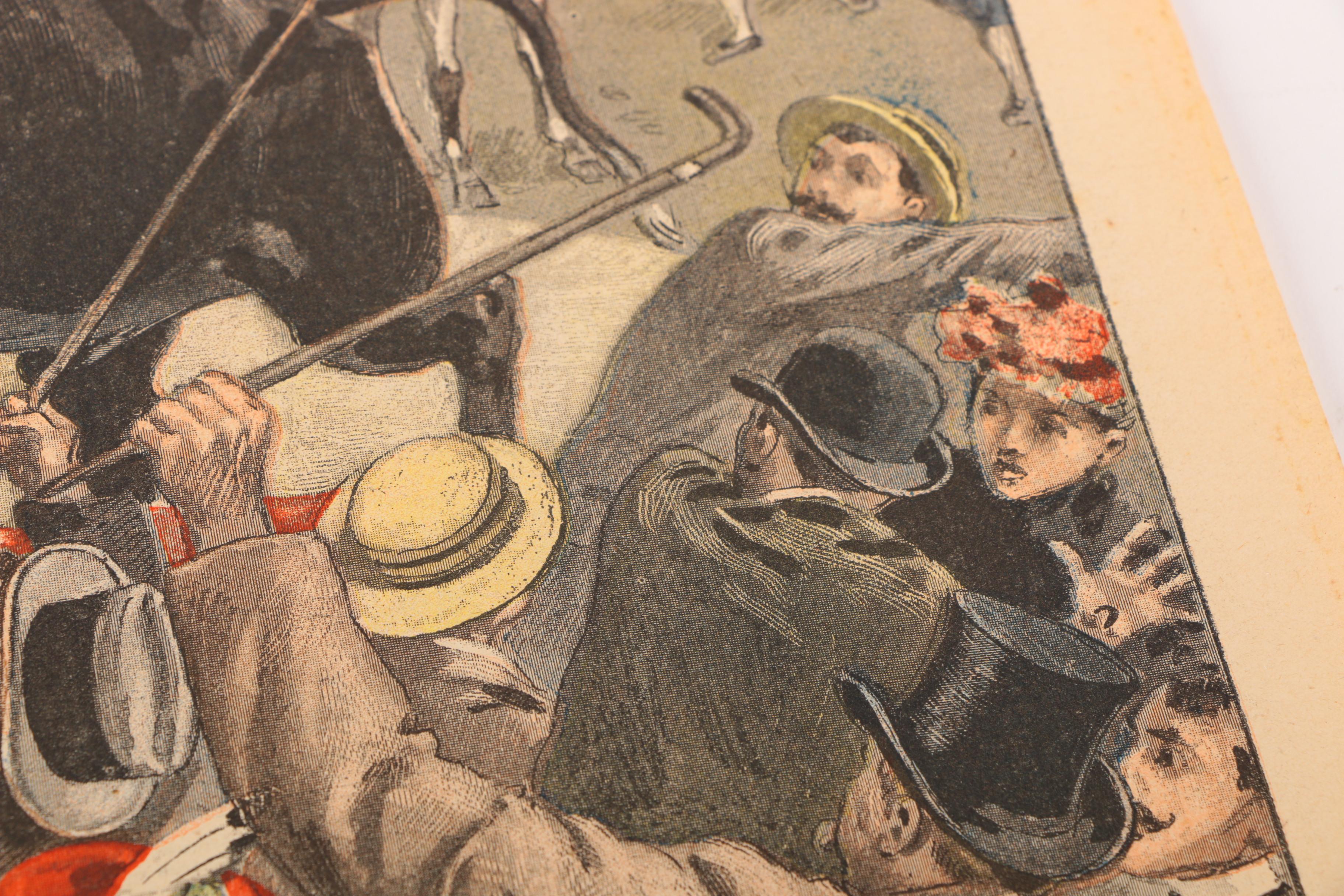 1899 Page From "Le Petit Journal" Titled "Corrida Tragique Aux Environs De Paris"