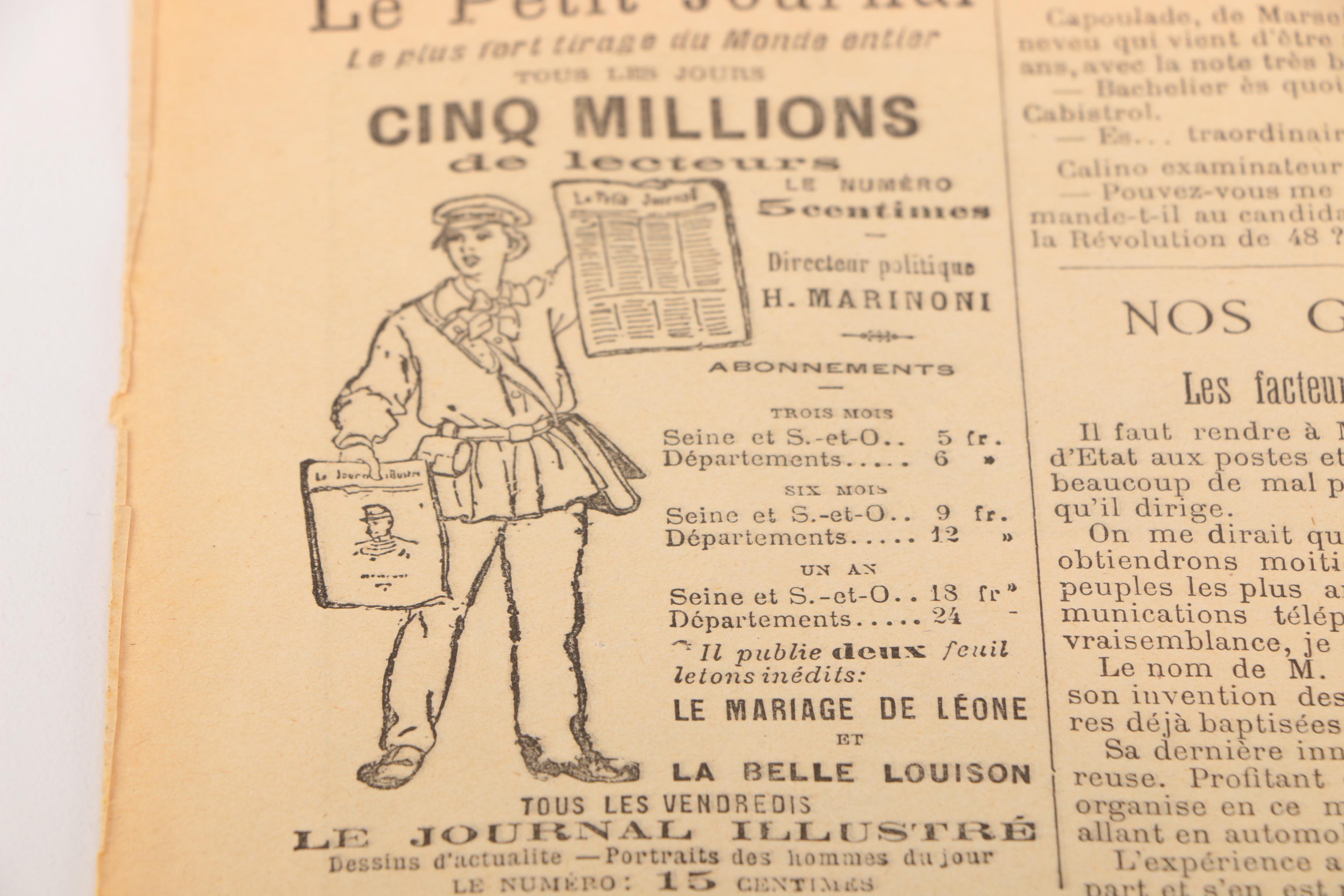 1899 Page From "Le Petit Journal" Titled "Corrida Tragique Aux Environs De Paris"