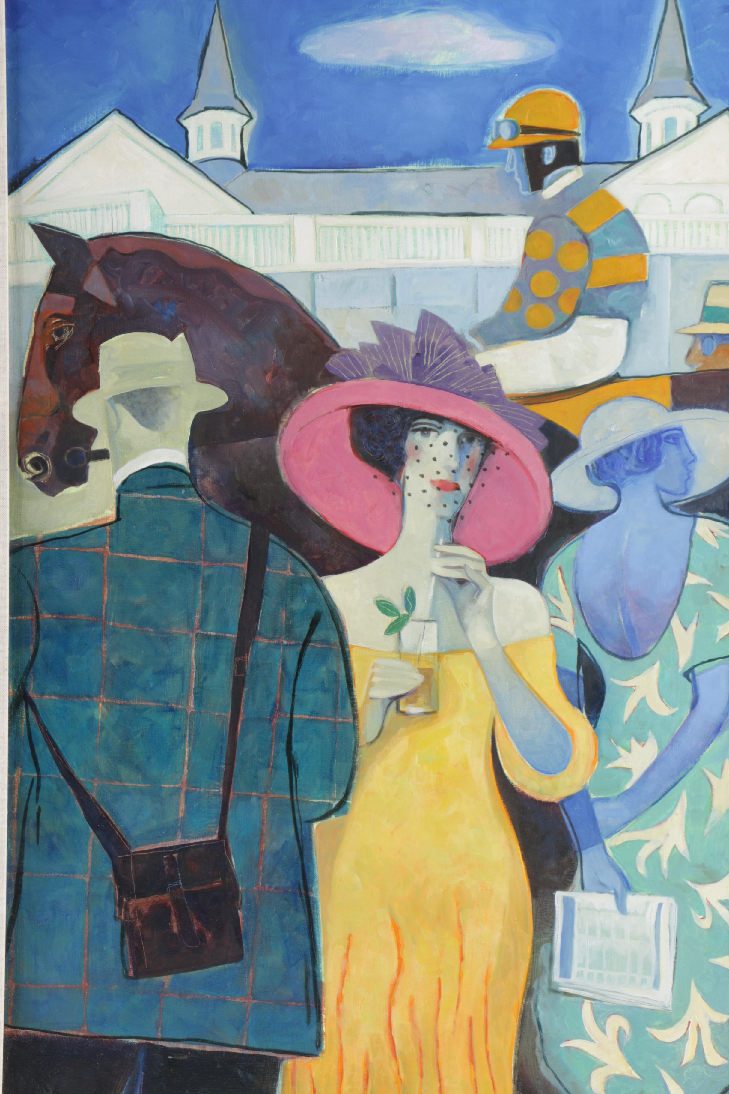 Gary Kelley Oil Painting on Canvas for the 128 Kentucky Oaks Race