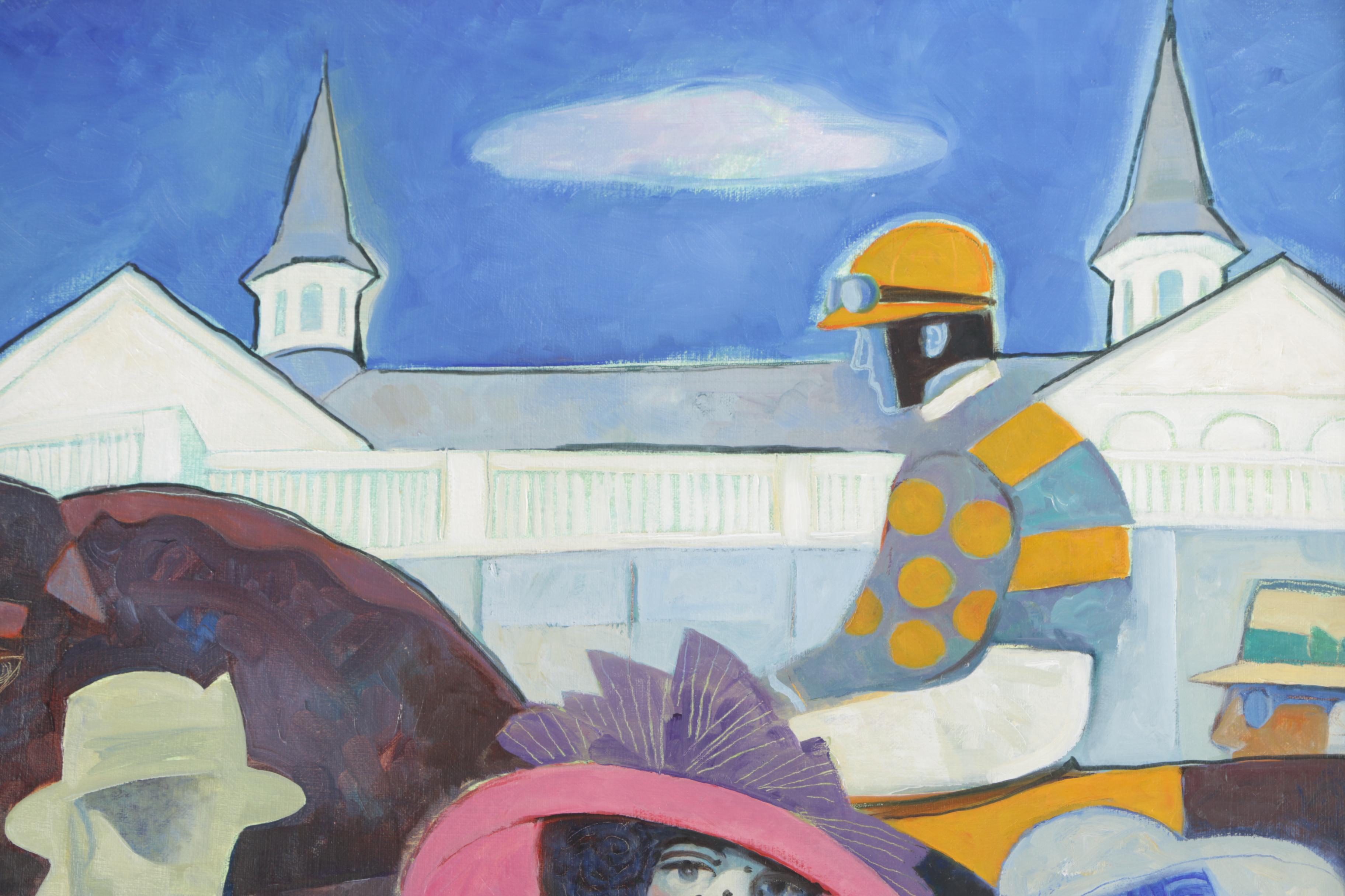 Gary Kelley Oil Painting on Canvas for the 128 Kentucky Oaks Race