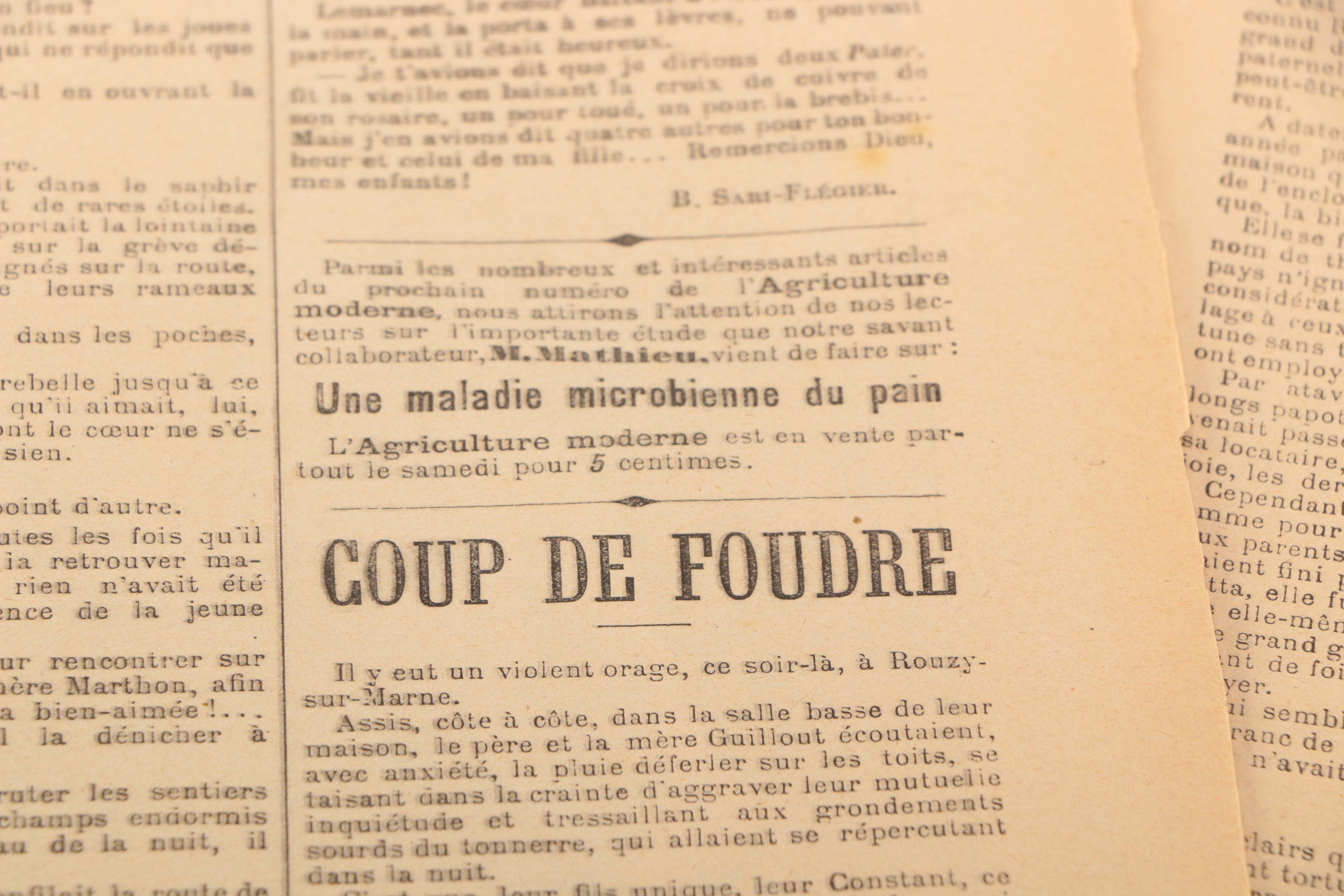 Late 19th Century French Newspaper "Le Petit Journal" November 1898 "Le Jeune Sauvage De Saint-Ouen"