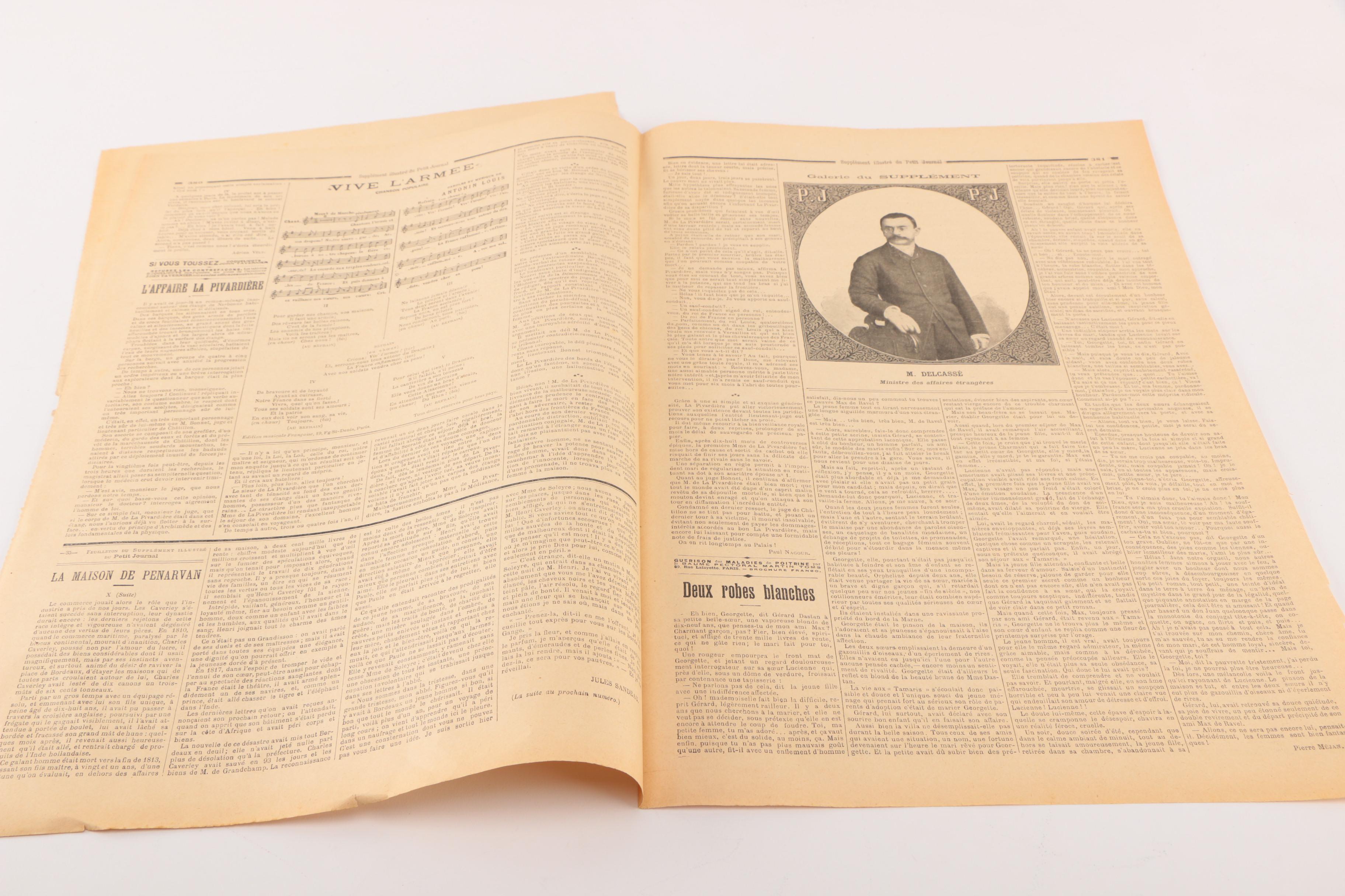 Late 19th Century French Newspaper "Le Petit Journal" November 1898 "Le Jeune Sauvage De Saint-Ouen"