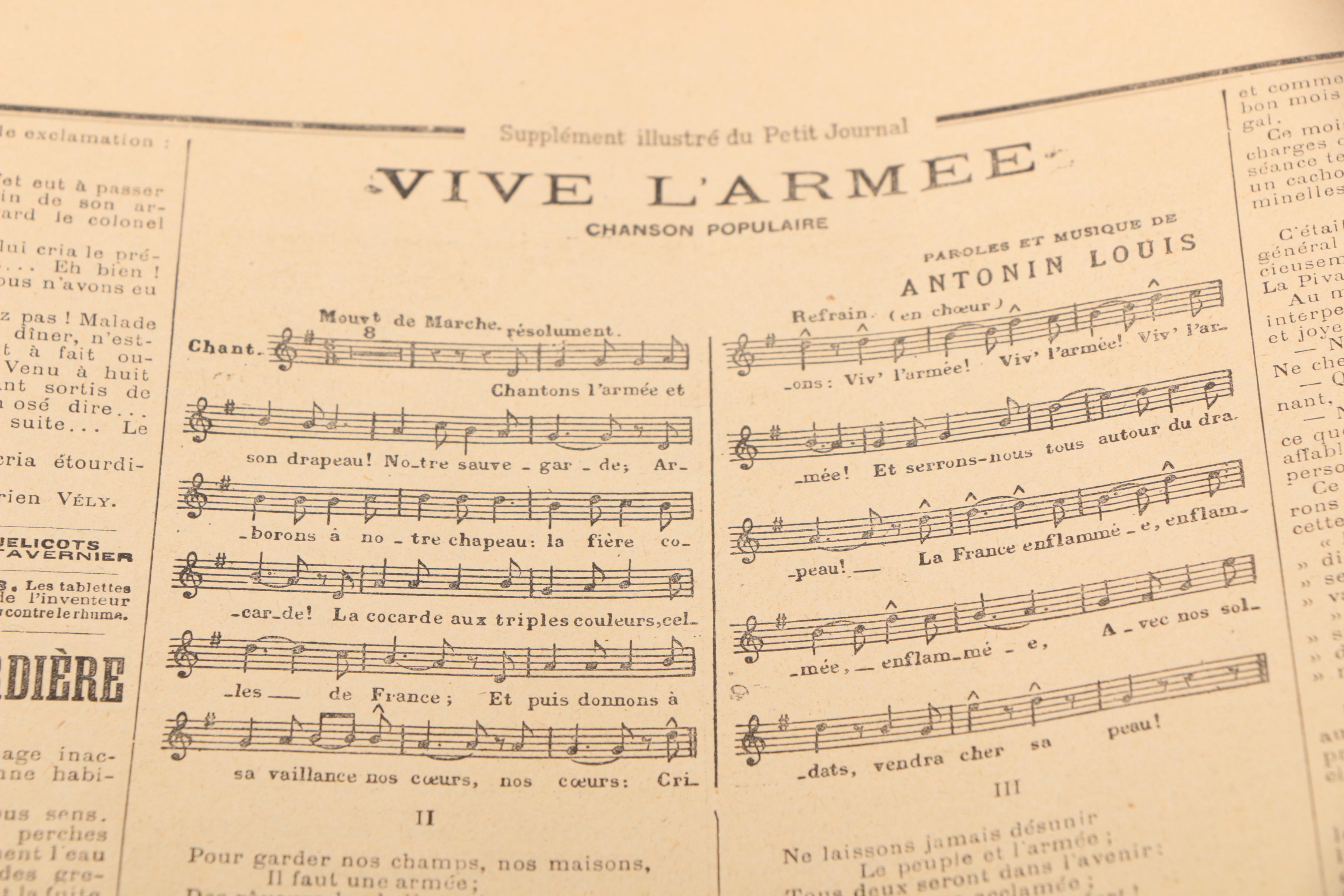 Late 19th Century French Newspaper "Le Petit Journal" November 1898 "Le Jeune Sauvage De Saint-Ouen"