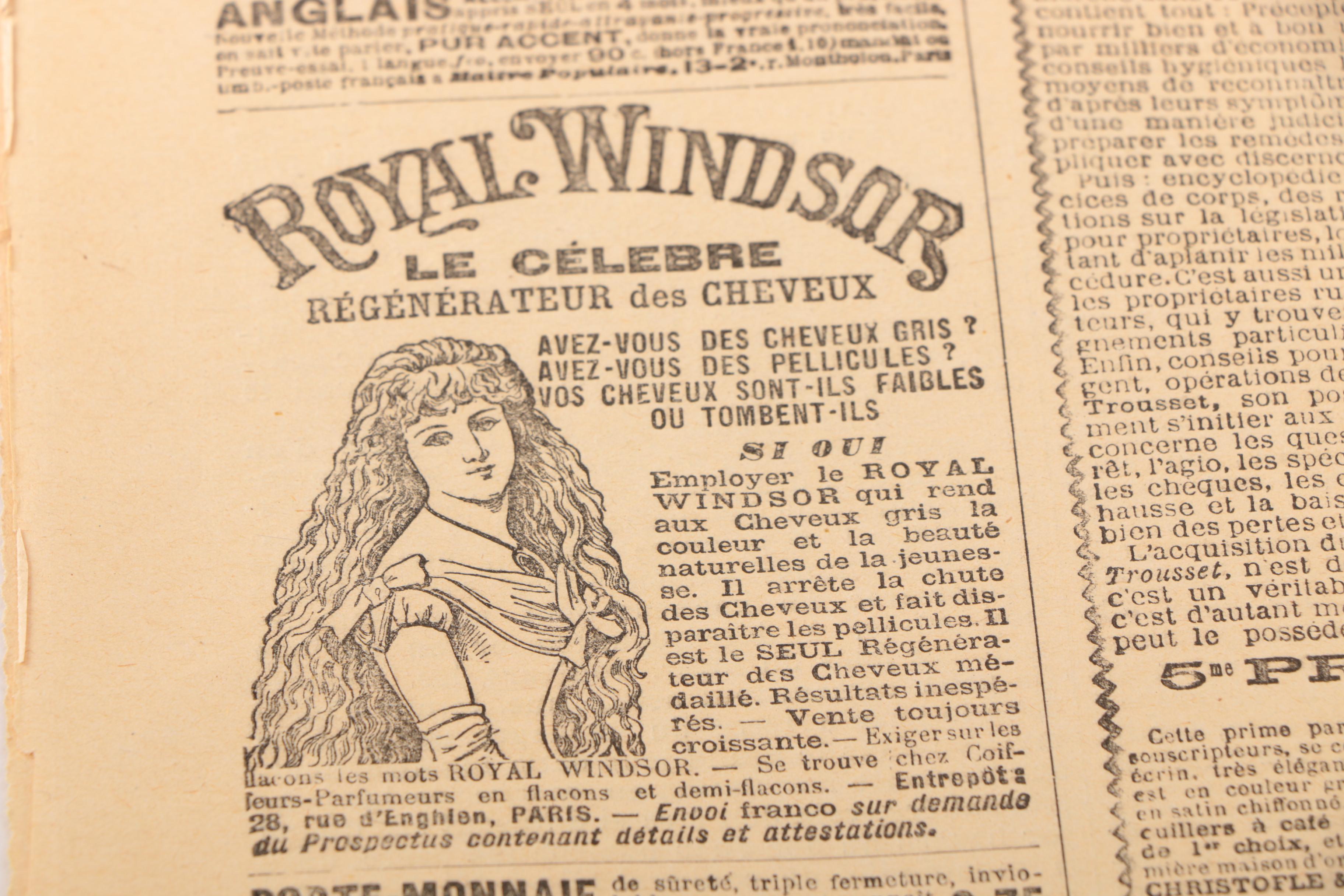 Late 19th Century French Newspaper "Le Petit Journal" November 1898 "Le Jeune Sauvage De Saint-Ouen"