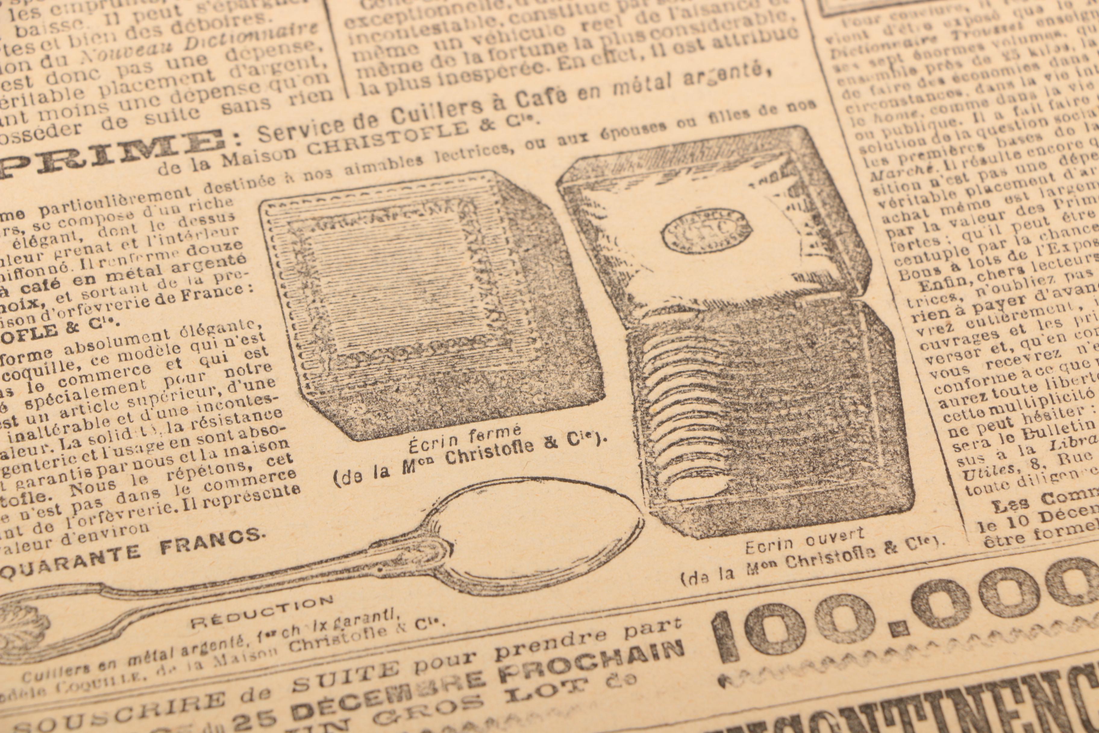 Late 19th Century French Newspaper "Le Petit Journal" November 1898 "Le Jeune Sauvage De Saint-Ouen"