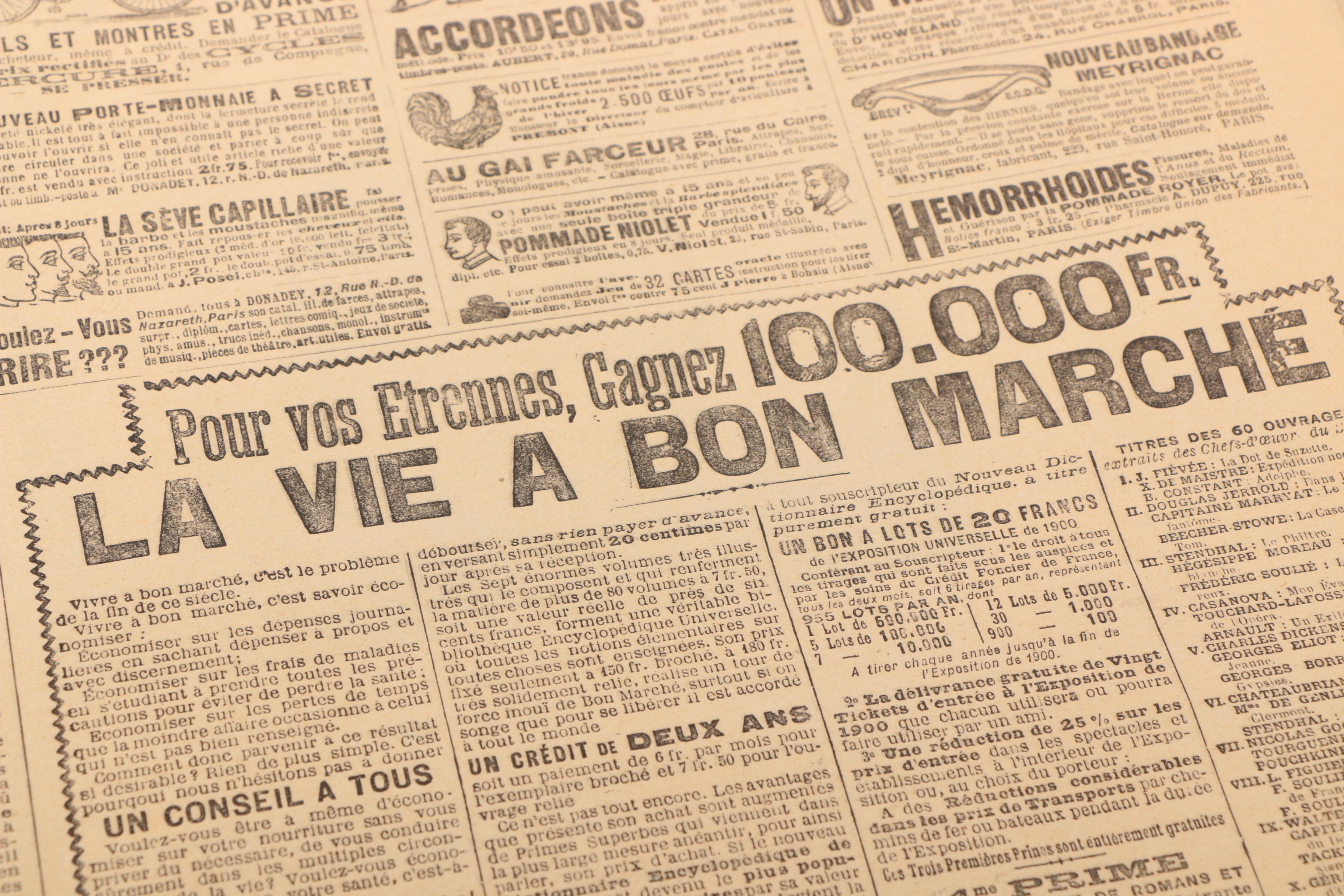 Late 19th Century French Newspaper "Le Petit Journal" November 1898 "Le Jeune Sauvage De Saint-Ouen"