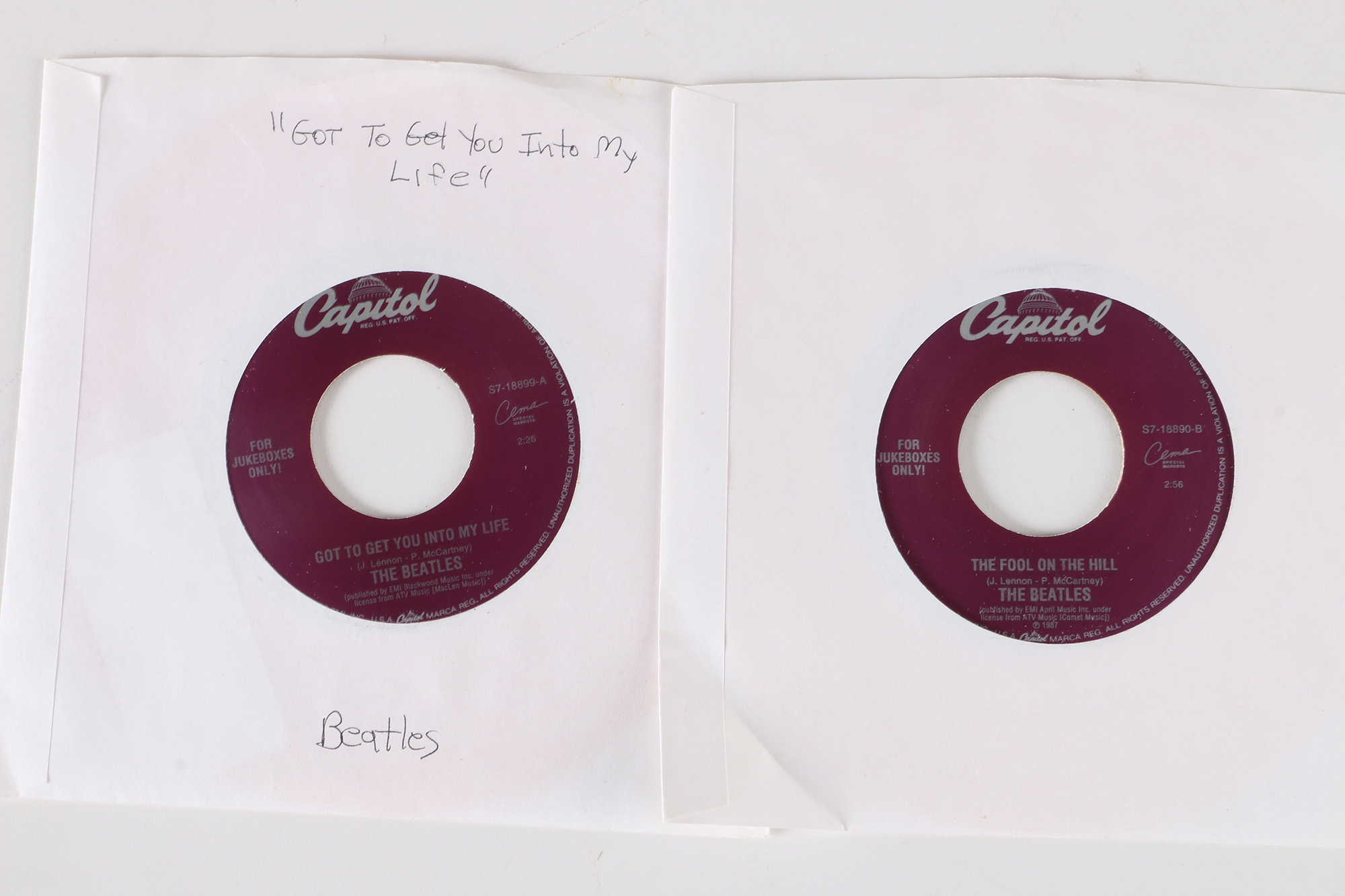 20 Beatles 45 rpm Singles