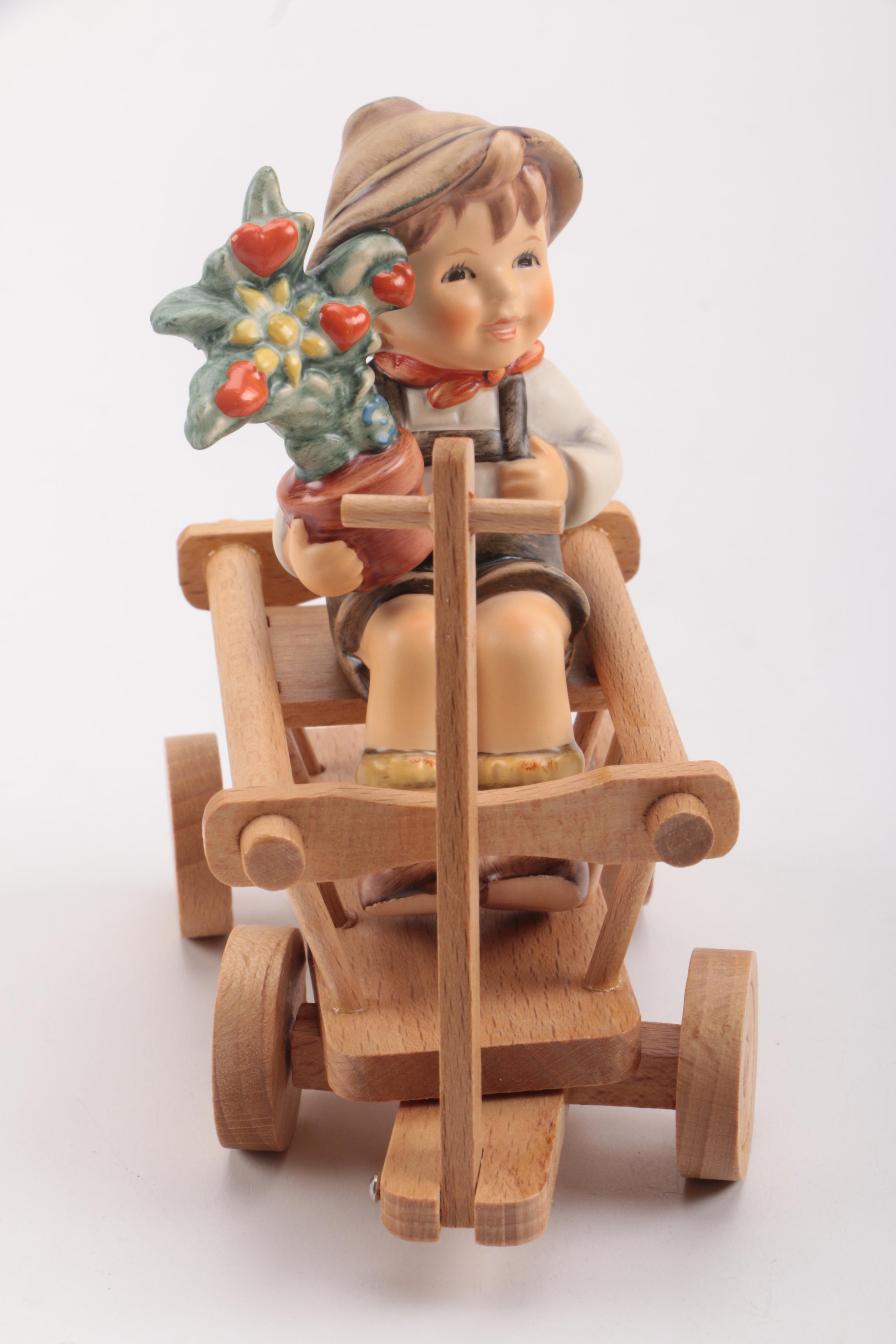 Boy in Wagon Hummel Figurine