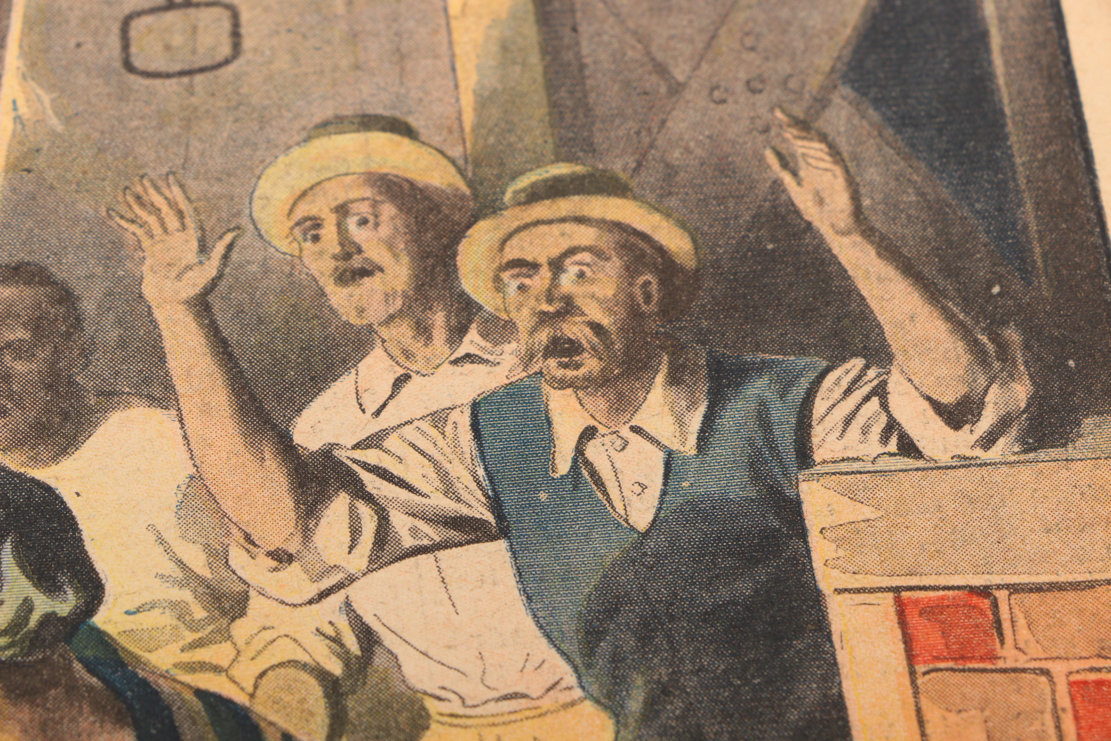 "Le Petit Journal" 1907 Page "Un Duel Terrifiant-- Deux ouvriers forgerons se battent a coups de barres de fer rougies au feu"