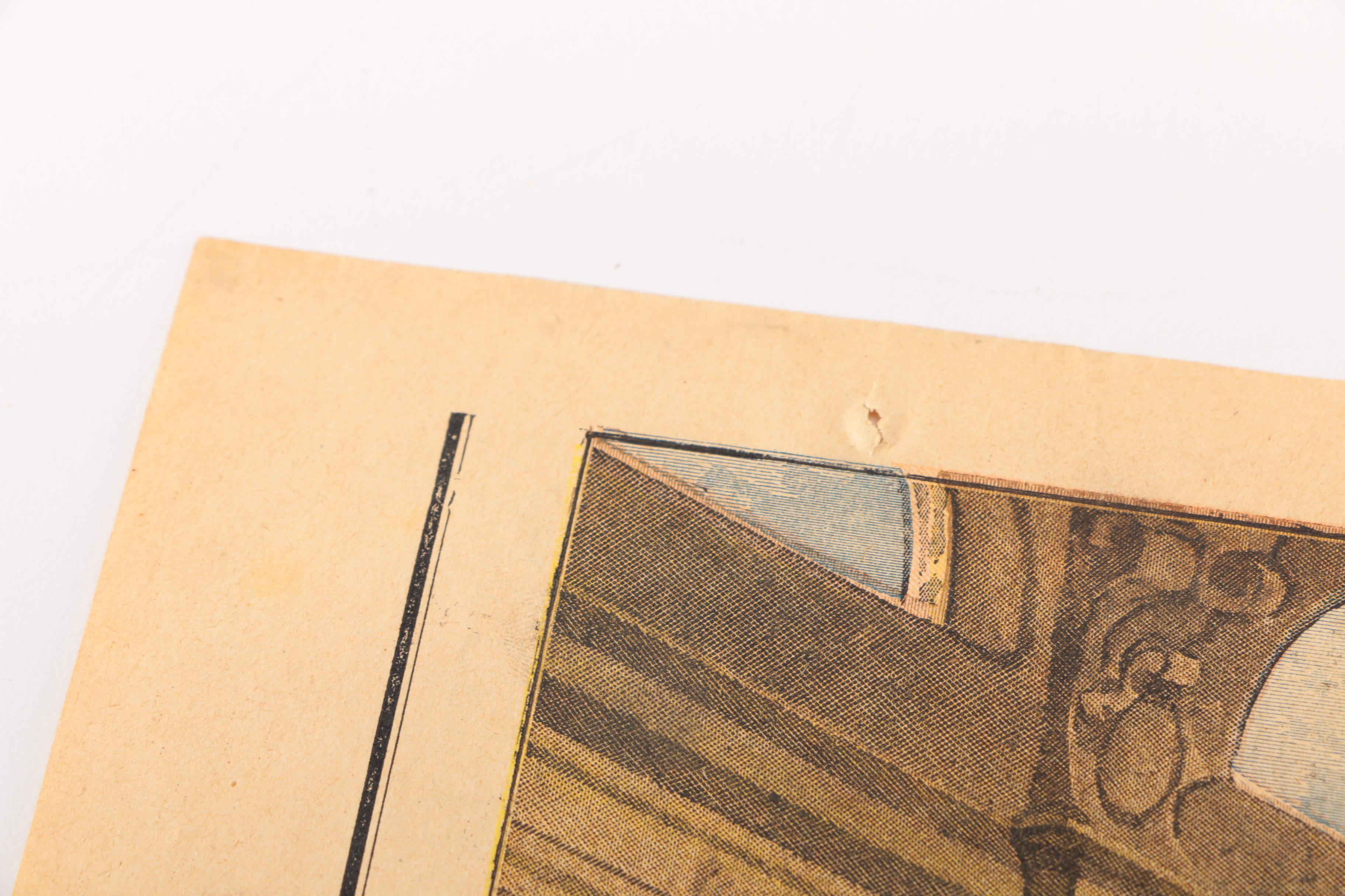 Page from Late 19th Century French Newspaper "Le Petit Journal" With Print Titled "Au Palais De L'Elysee."