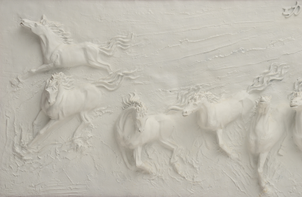 Large-Scale Contemporary Chinese Cast Plaster Relief Wall Hanging