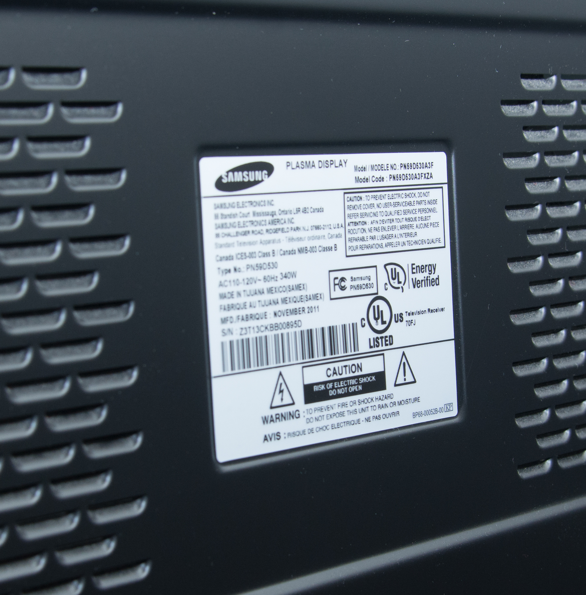 Samsung 59" Plasma Flat Screen TV