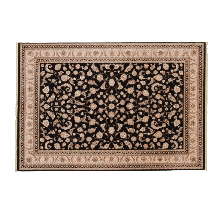Machine Woven Belgian Karastan "Black Keshan" Area Rug