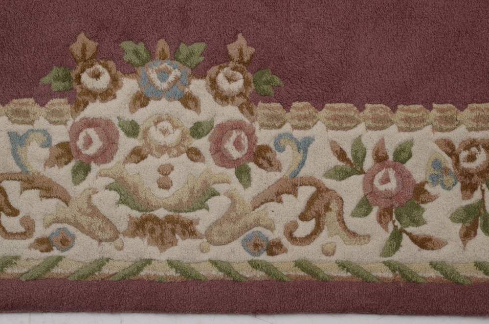 Indian Hand-Knotted Carved "Dilkusha" Wool Area Rug