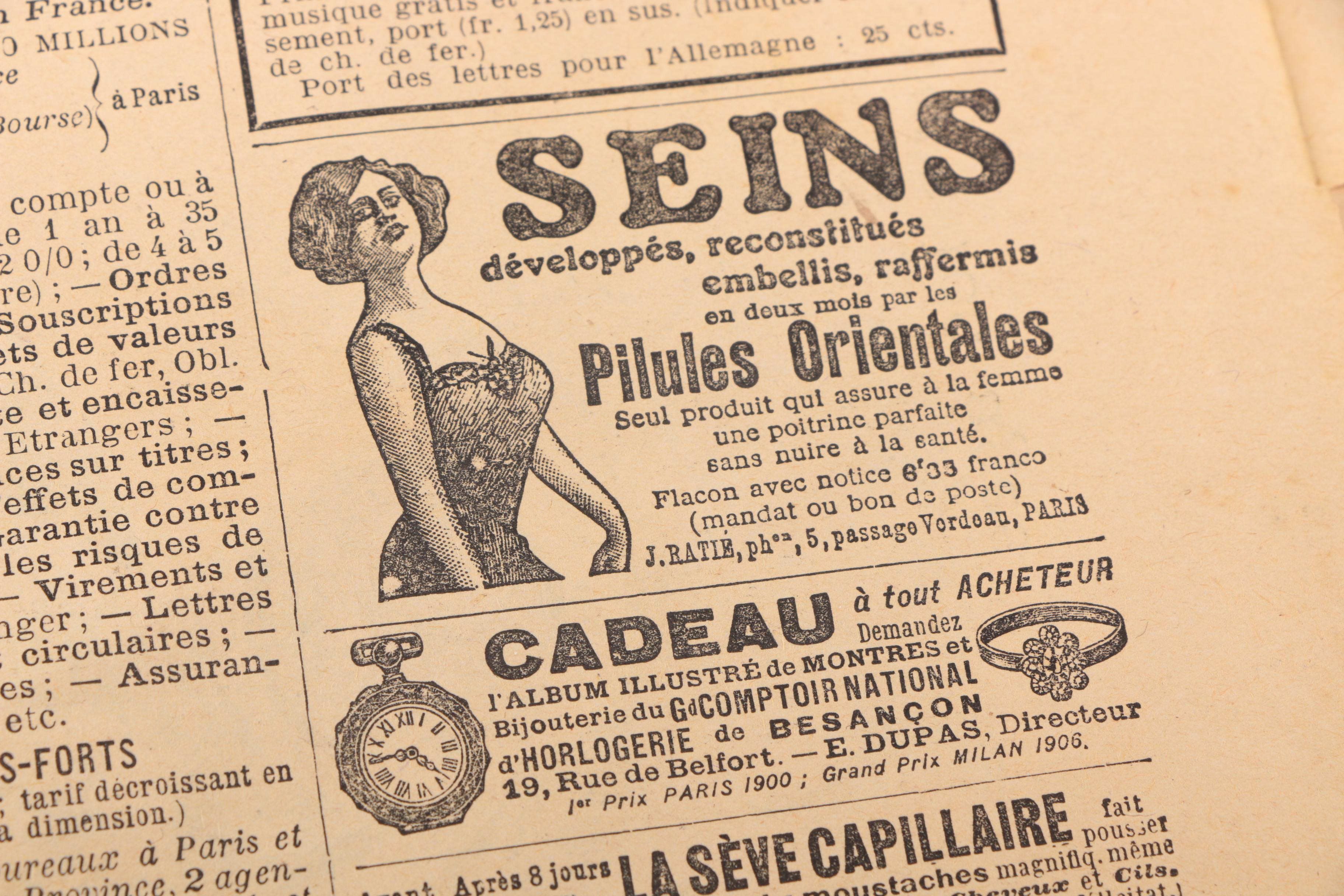 Two Pages From Early 20th Century French Newspaper "Le Petit Journal"