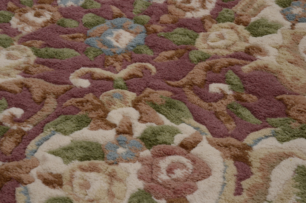 Indian Hand-Knotted Carved "Dilkusha" Wool Area Rug