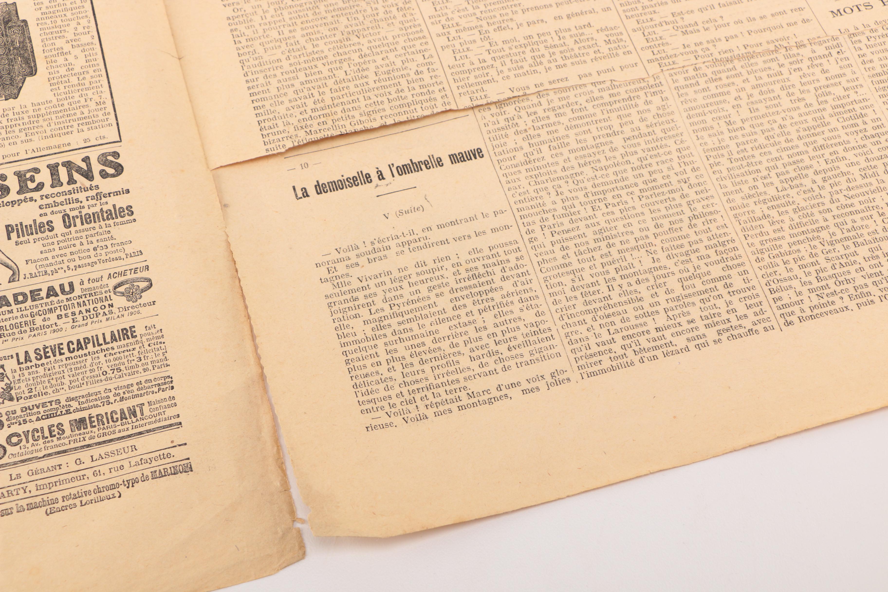 Two Pages From Early 20th Century French Newspaper "Le Petit Journal"