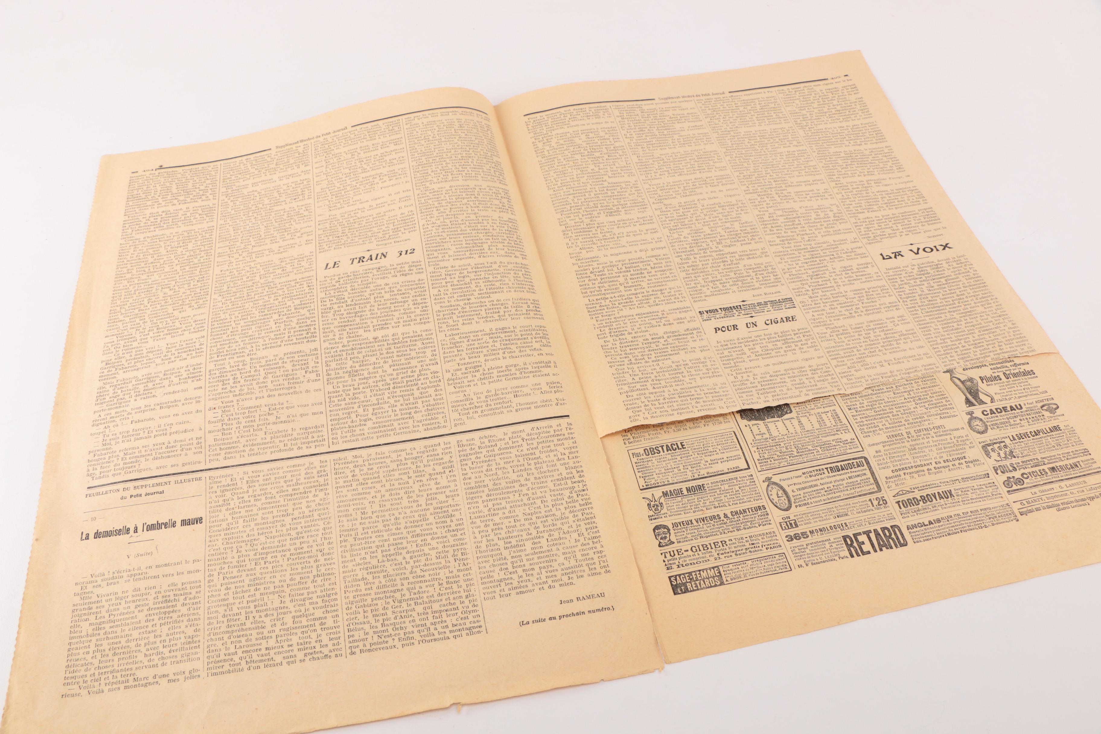 Two Pages From Early 20th Century French Newspaper "Le Petit Journal"