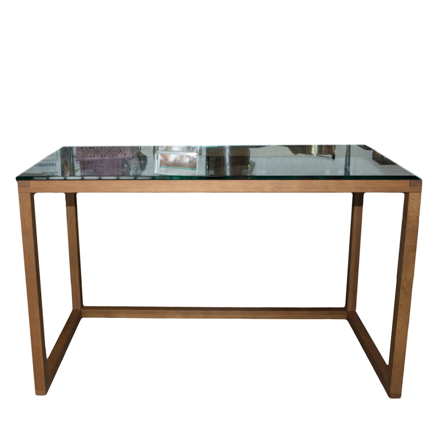 Modernist Glass Top Desk