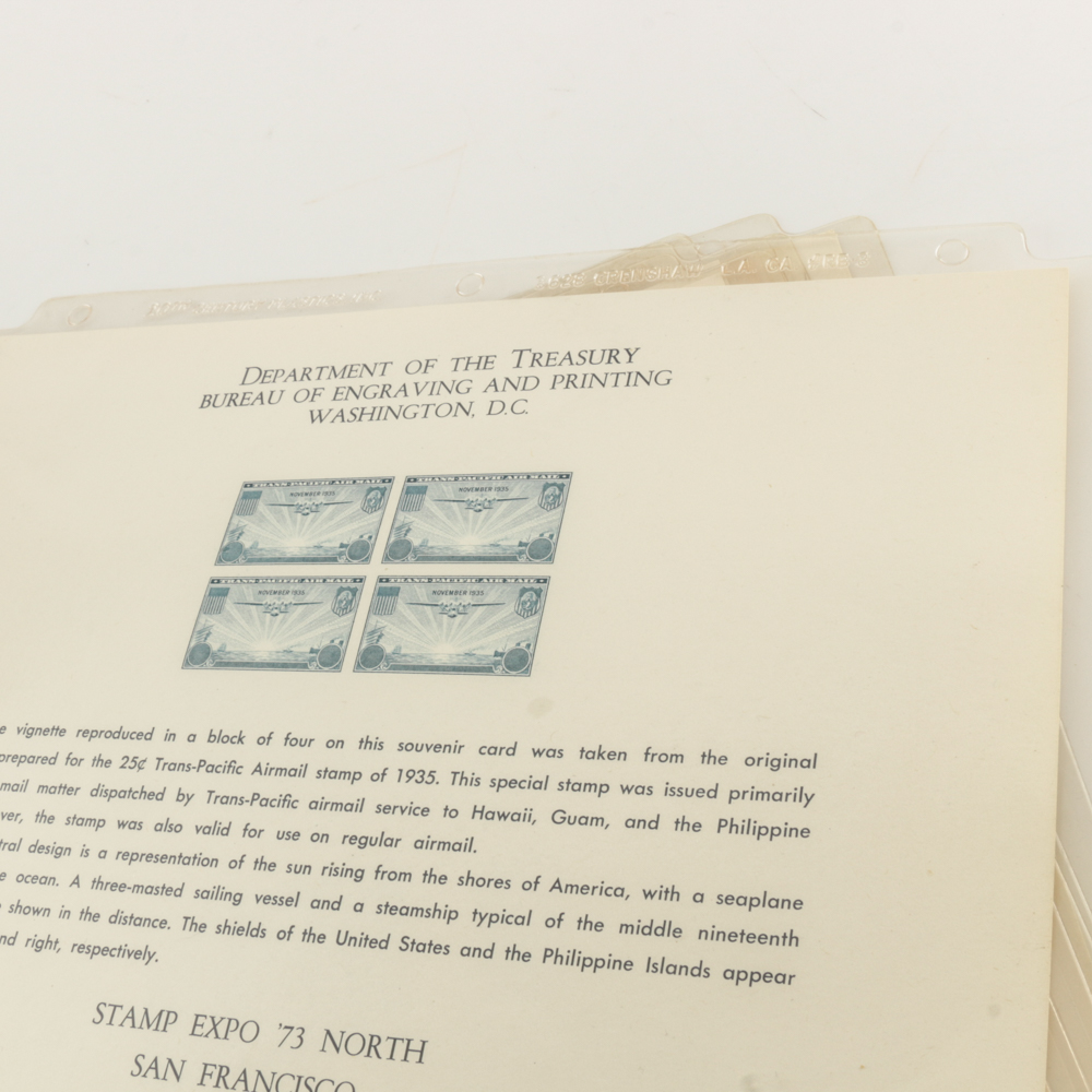 Collection of Stamps, Stamp Blocks, and Stamp Catalogs