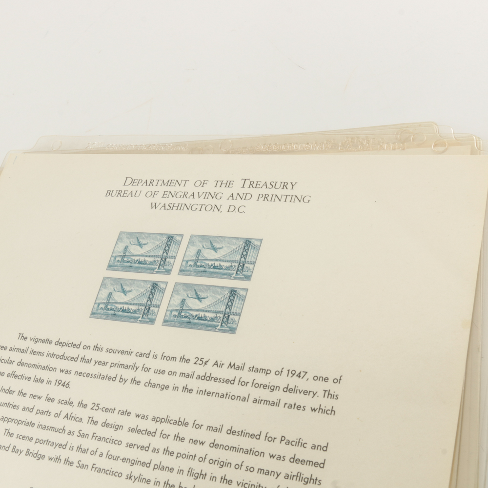 Collection of Stamps, Stamp Blocks, and Stamp Catalogs