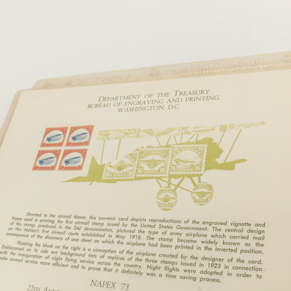 Collection of Stamps, Stamp Blocks, and Stamp Catalogs