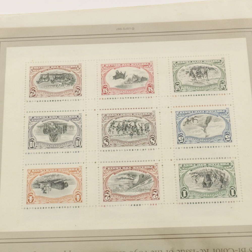 Collection of Stamps, Stamp Blocks, and Stamp Catalogs