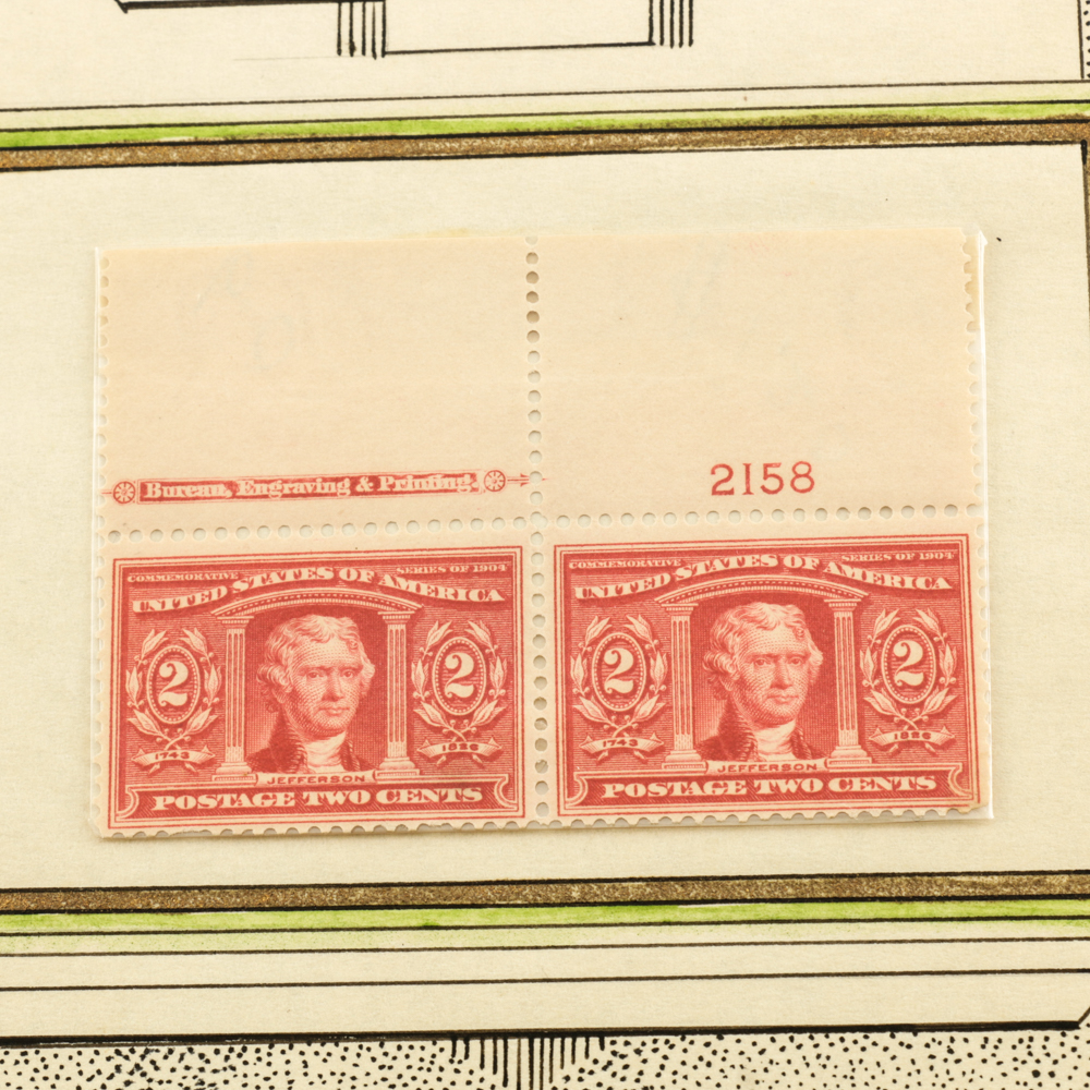 Collection of Stamps, Stamp Blocks, and Stamp Catalogs