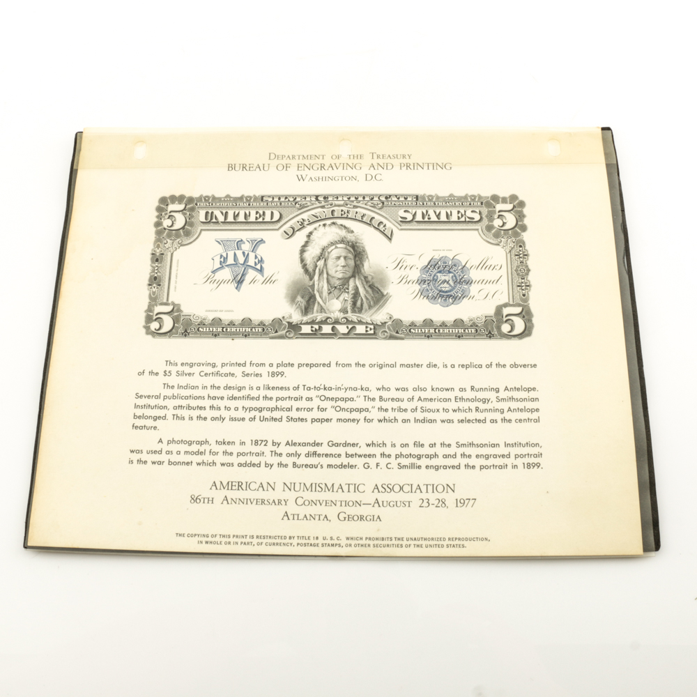 Collection of United States Currency and Intaglio Printings