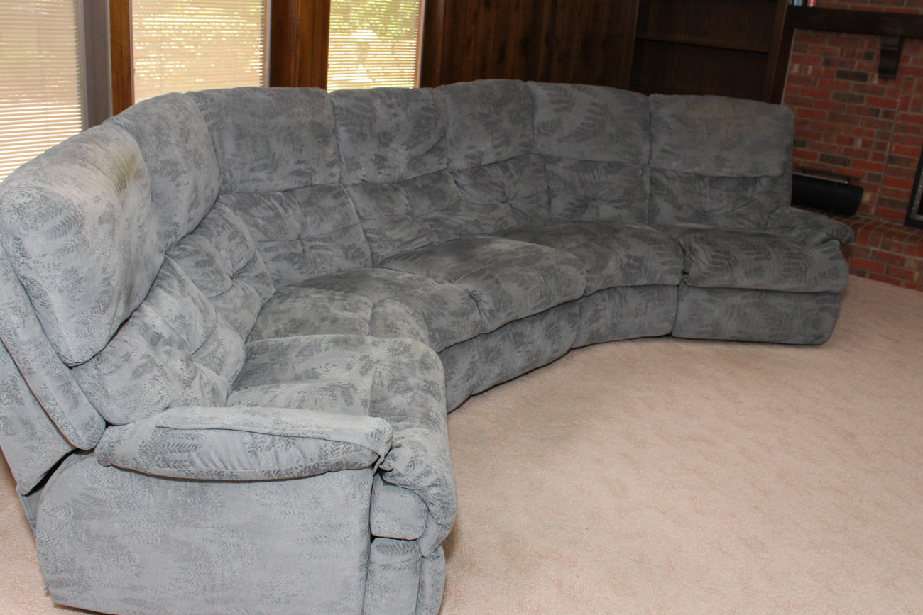 Flexsteel Blue Upholstered Sectional Sofa