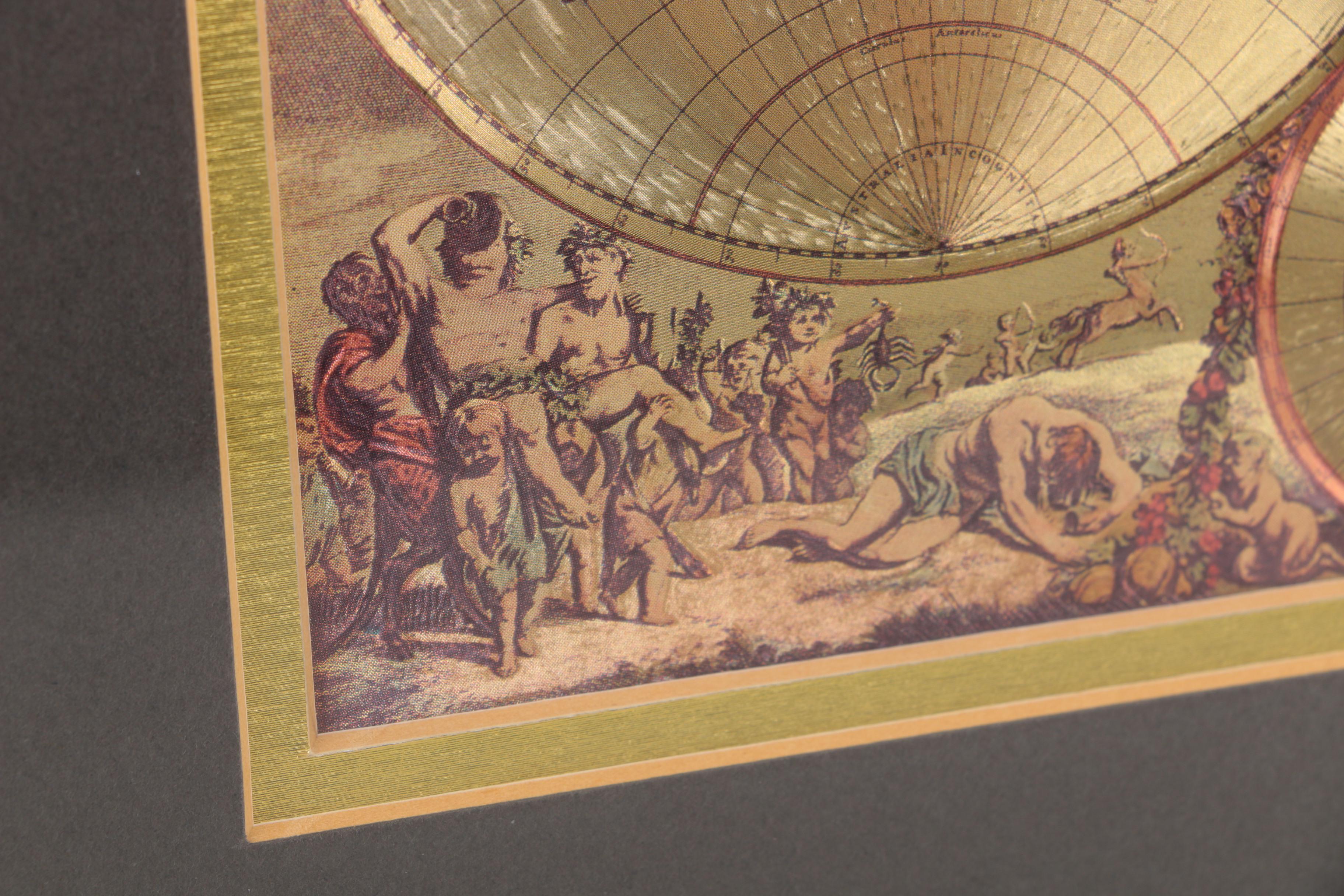 Offset Lithograph Map On Foil "Nova Orbis Tabula, In Lucem Edita, A.F. De Wit"