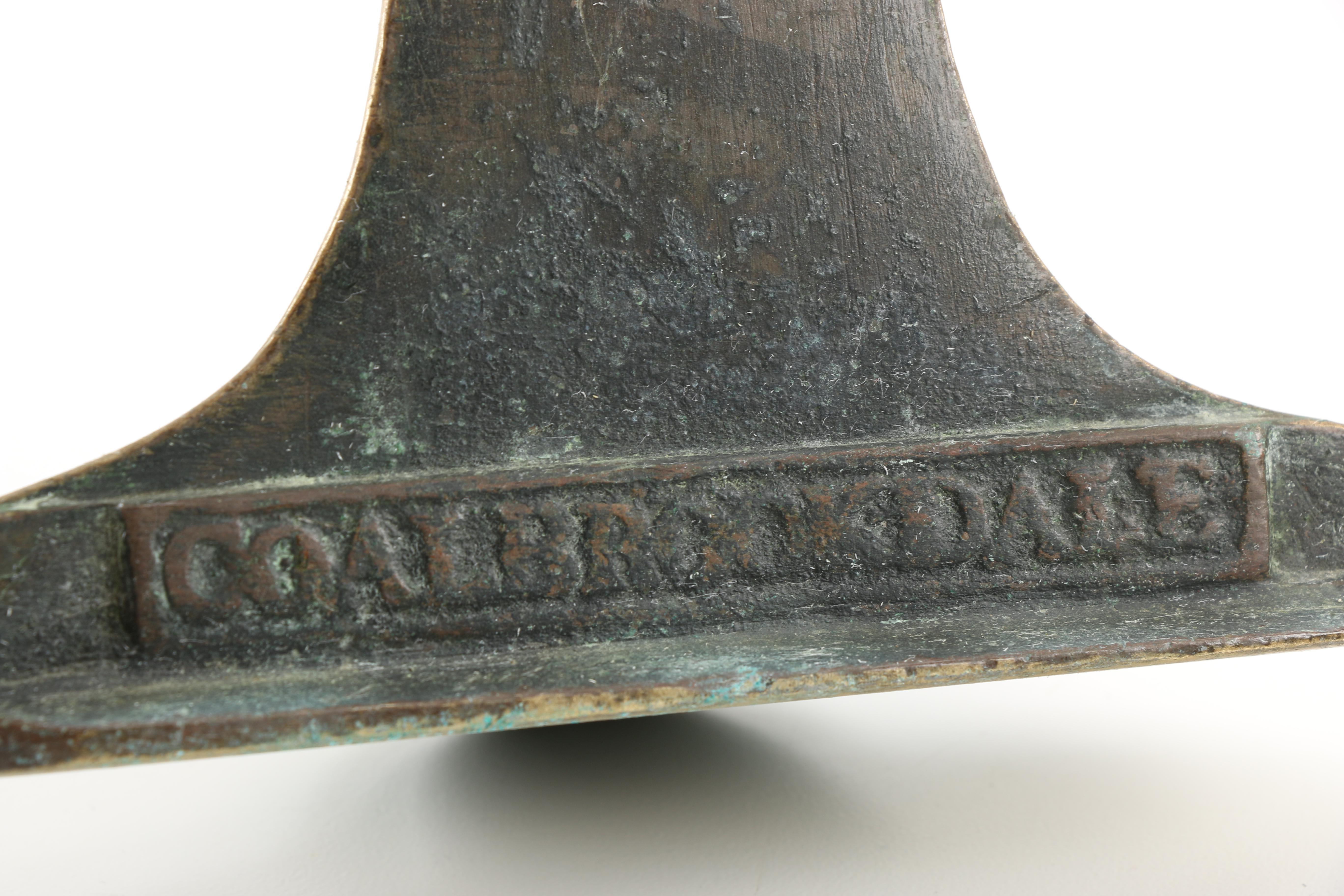 Brass Fireplace Andirons and Damper Hook