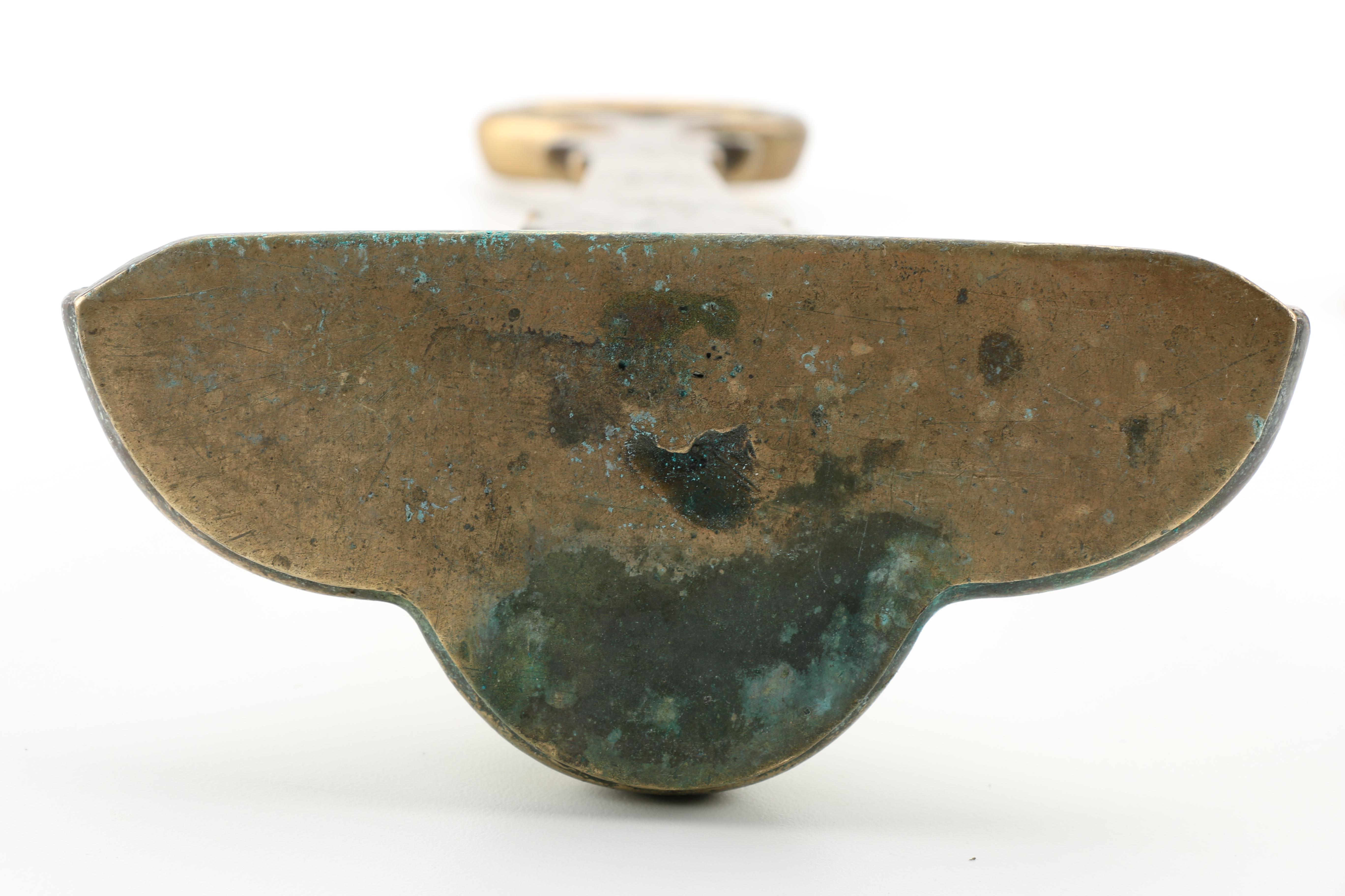 Brass Fireplace Andirons and Damper Hook