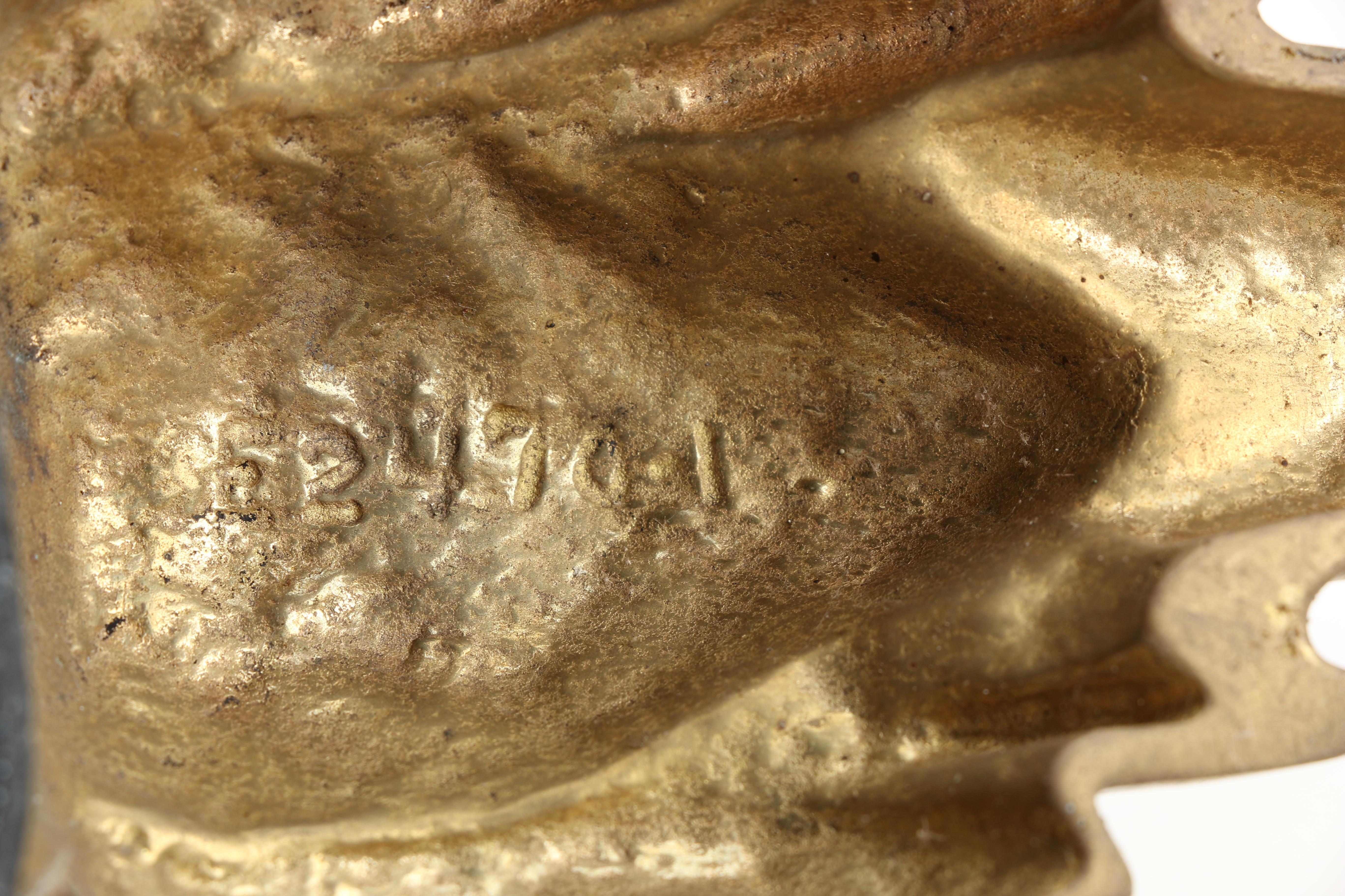 Brass Fireplace Andirons and Damper Hook