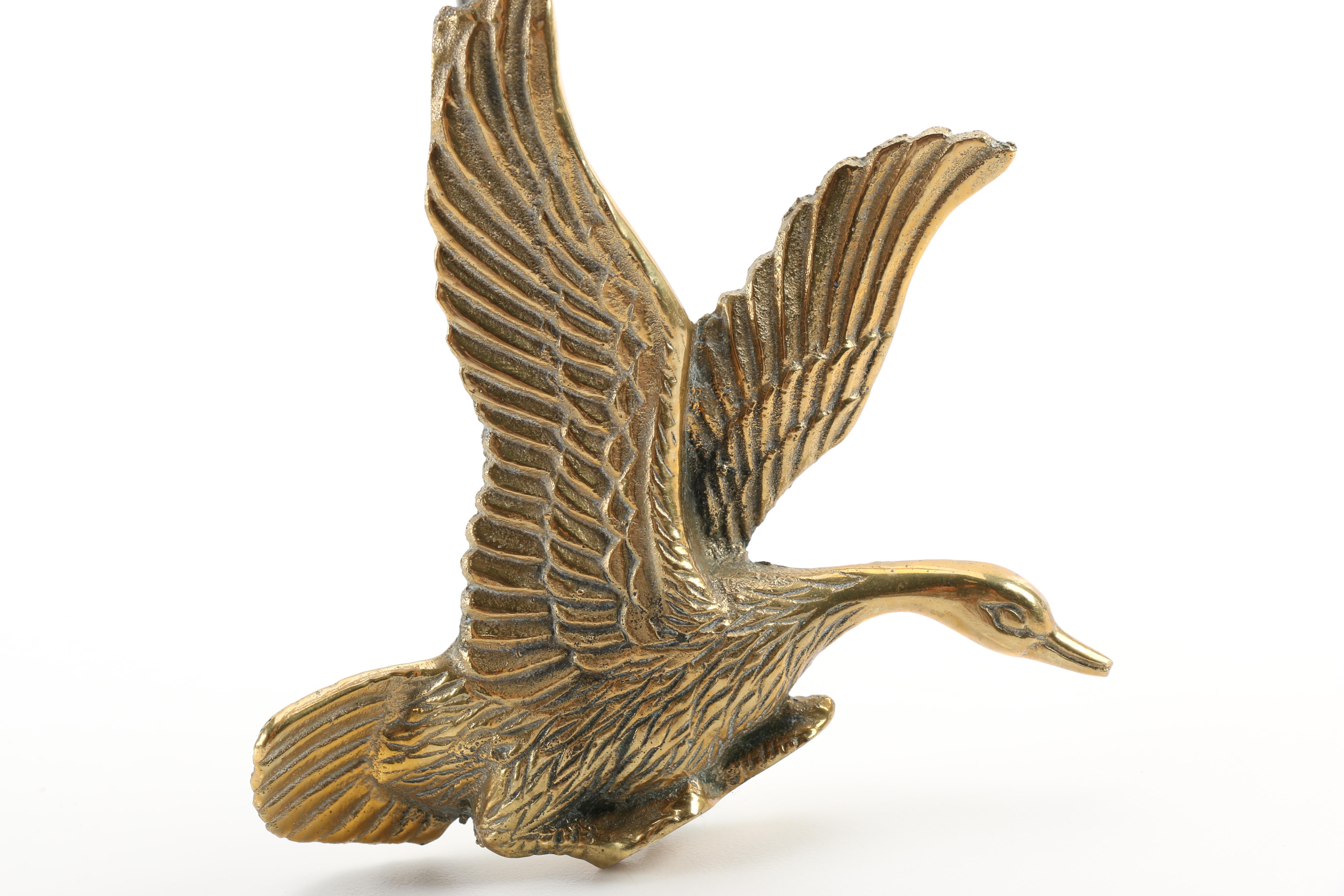 Brass Fireplace Andirons and Damper Hook