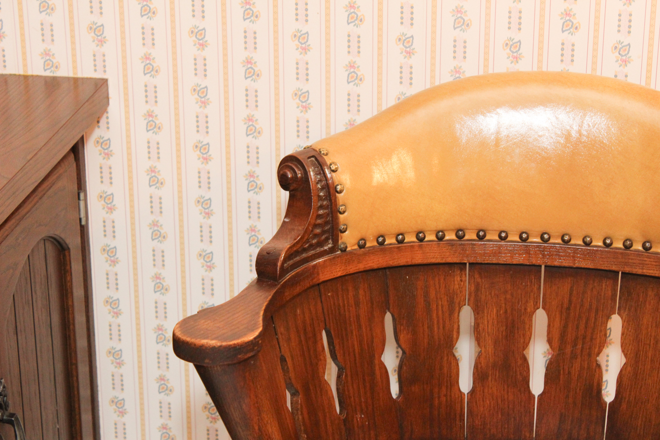 Mid-Century Romweber Viking Oak Refectory Dining Table With Nine Chairs