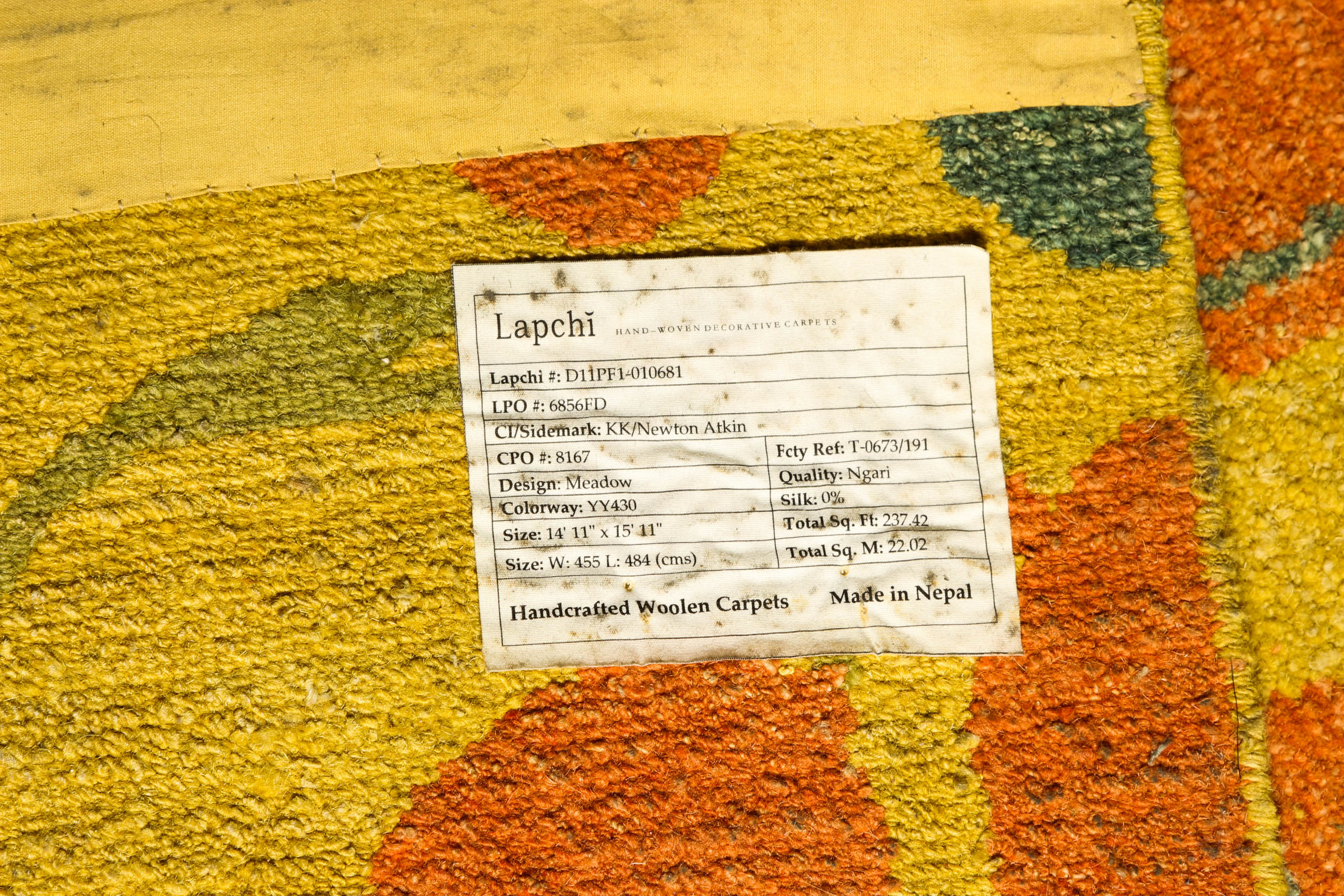 Handwoven Nepalese Lapchi "Meadow" Area Rug