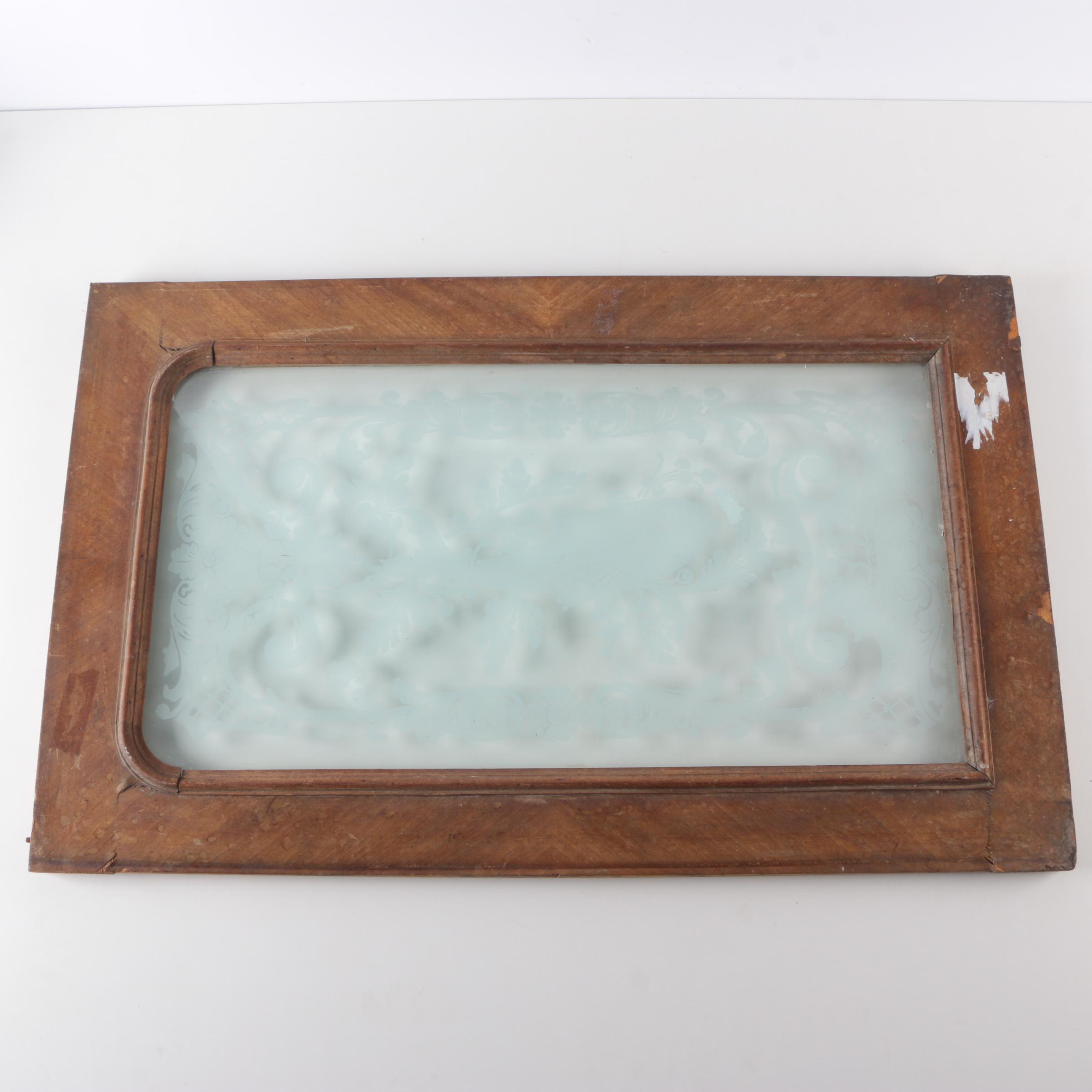 Glass Window With Painted Fish Design